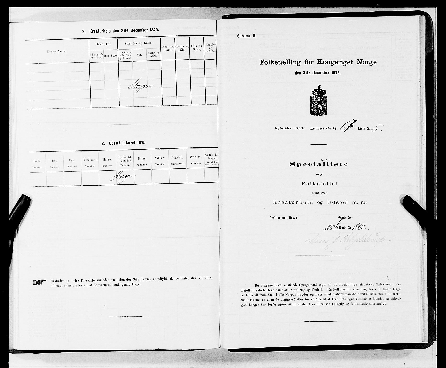 SAB, 1875 census for 1301 Bergen, 1875, p. 3554