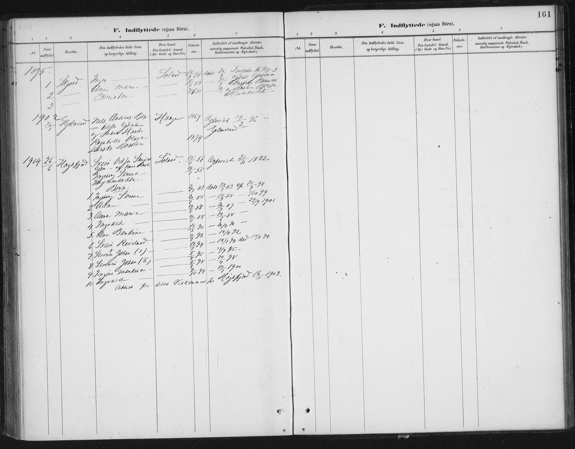 Nedstrand sokneprestkontor, SAST/A-101841/01/IV: Parish register (official) no. A 13, 1887-1915, p. 161