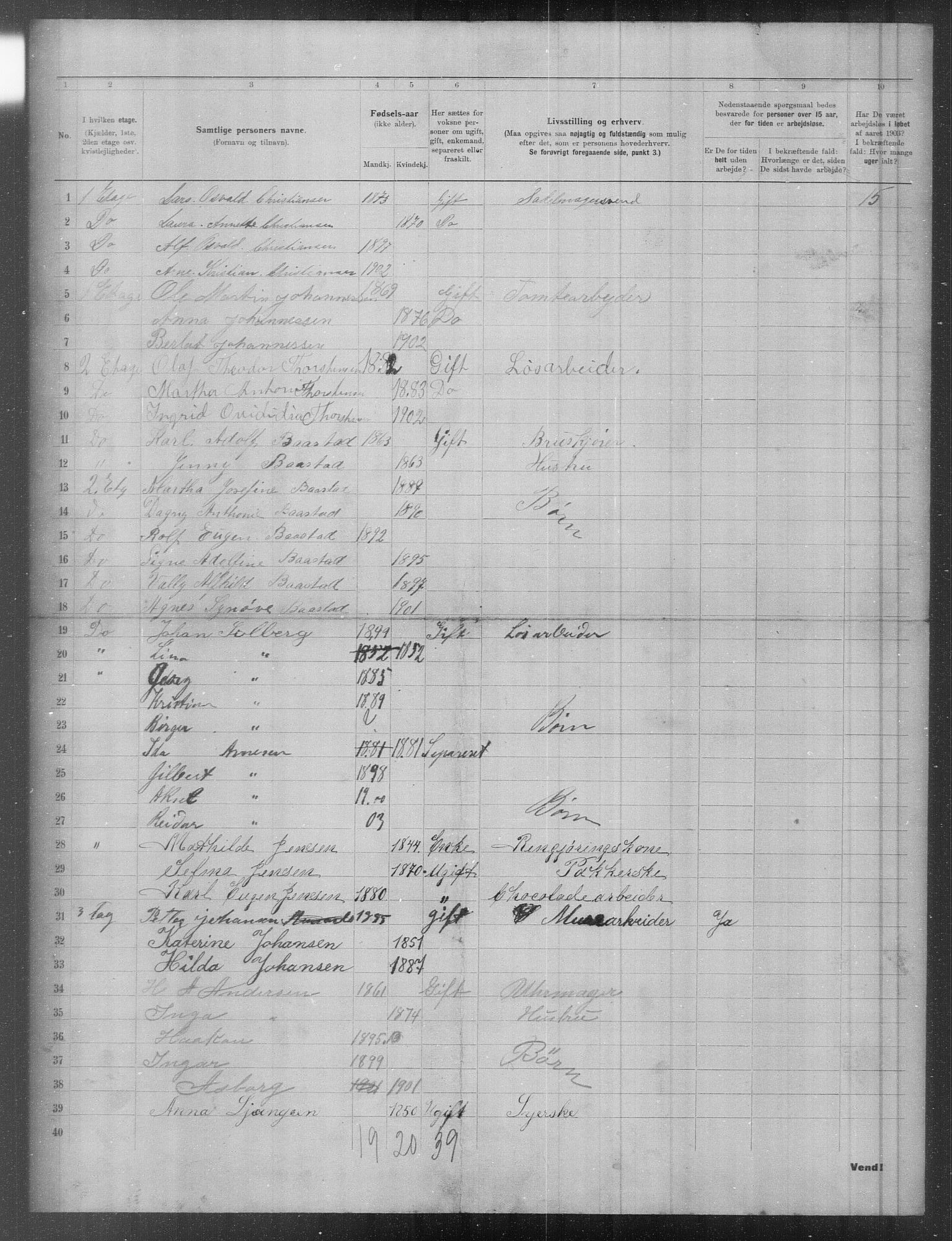 OBA, Municipal Census 1903 for Kristiania, 1903, p. 8926