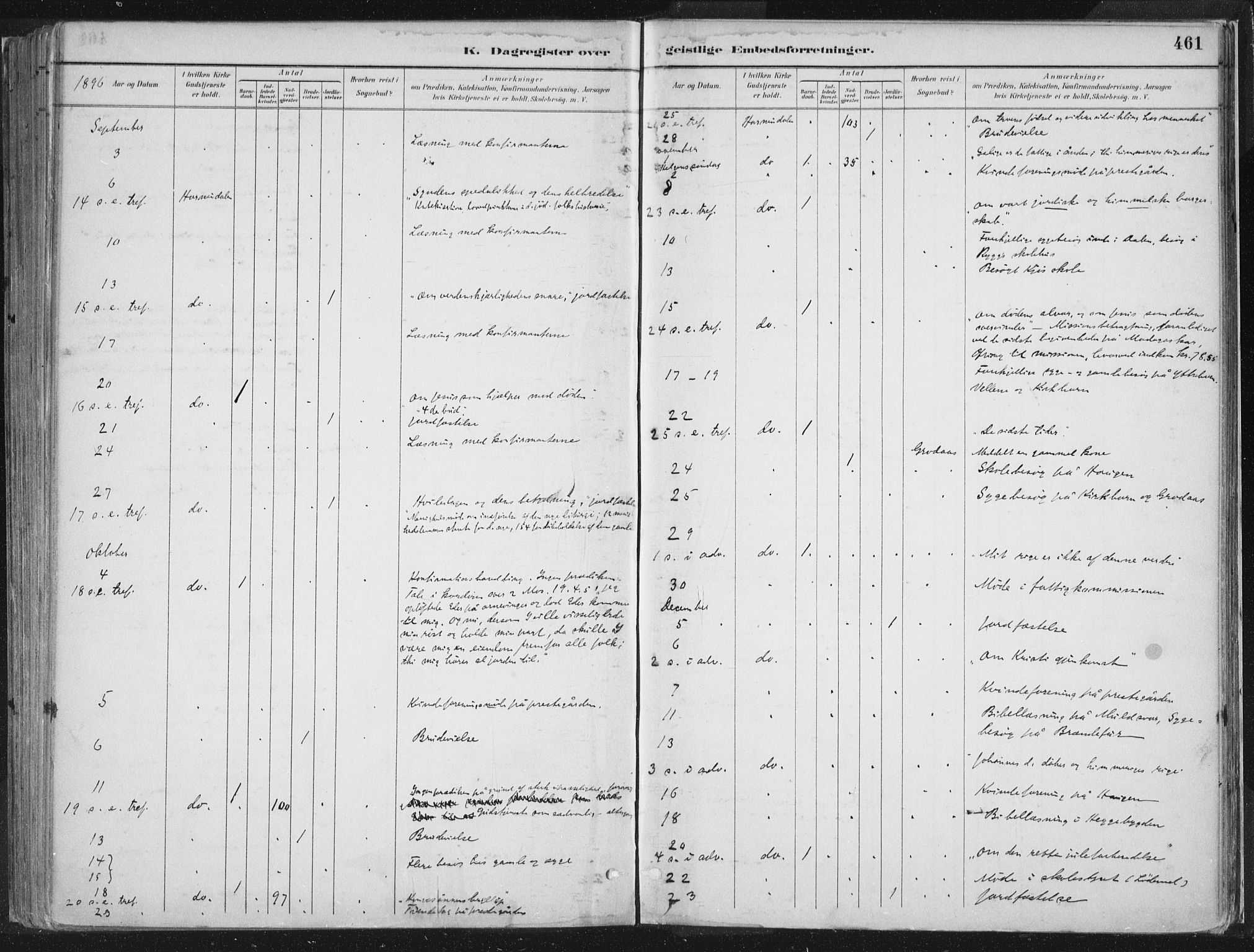 Hornindal sokneprestembete, AV/SAB-A-82401/H/Haa/Haaa/L0003/0002: Parish register (official) no. A 3B, 1885-1917, p. 461