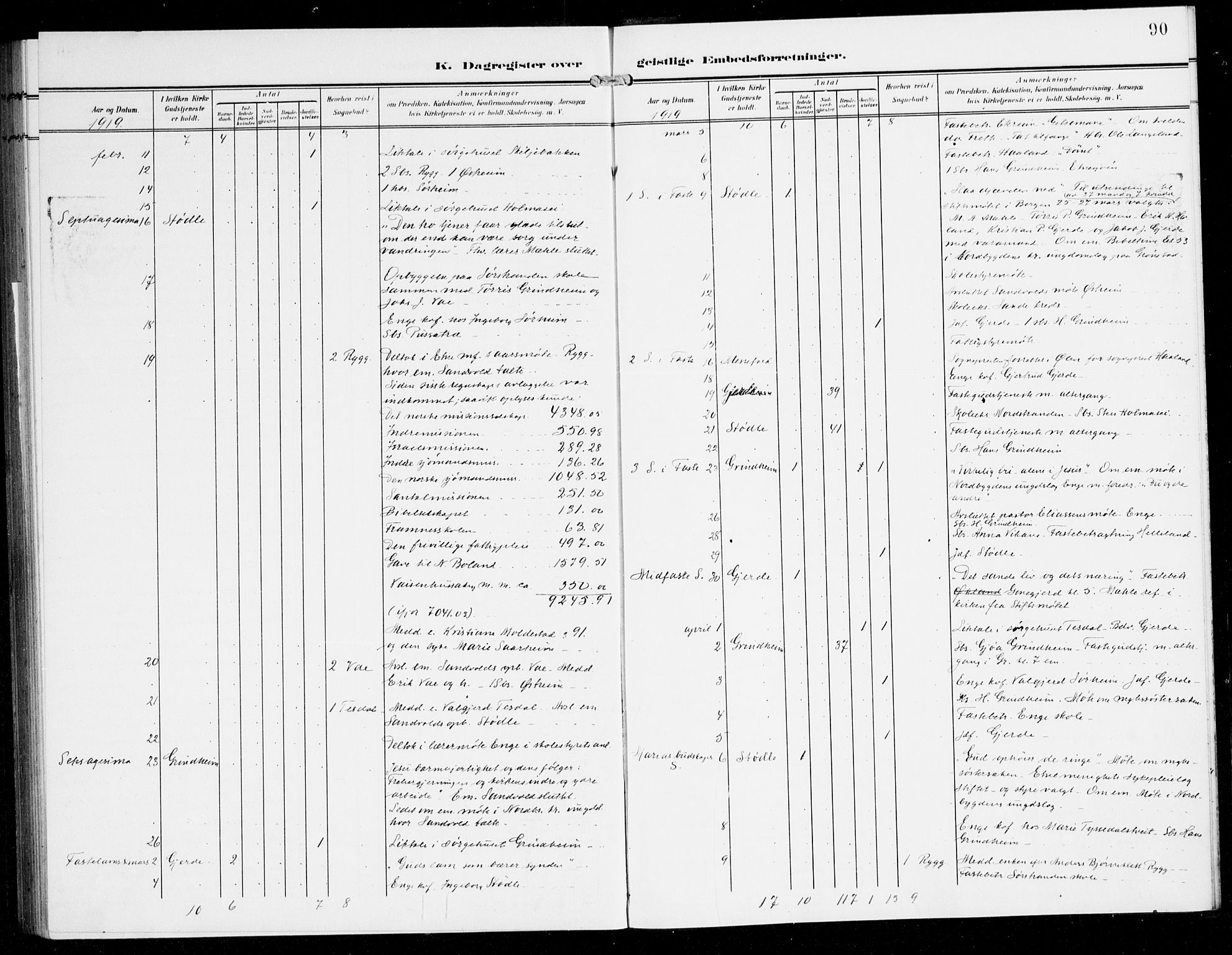 Etne sokneprestembete, SAB/A-75001/H/Haa: Parish register (official) no. E 2, 1905-1922, p. 90