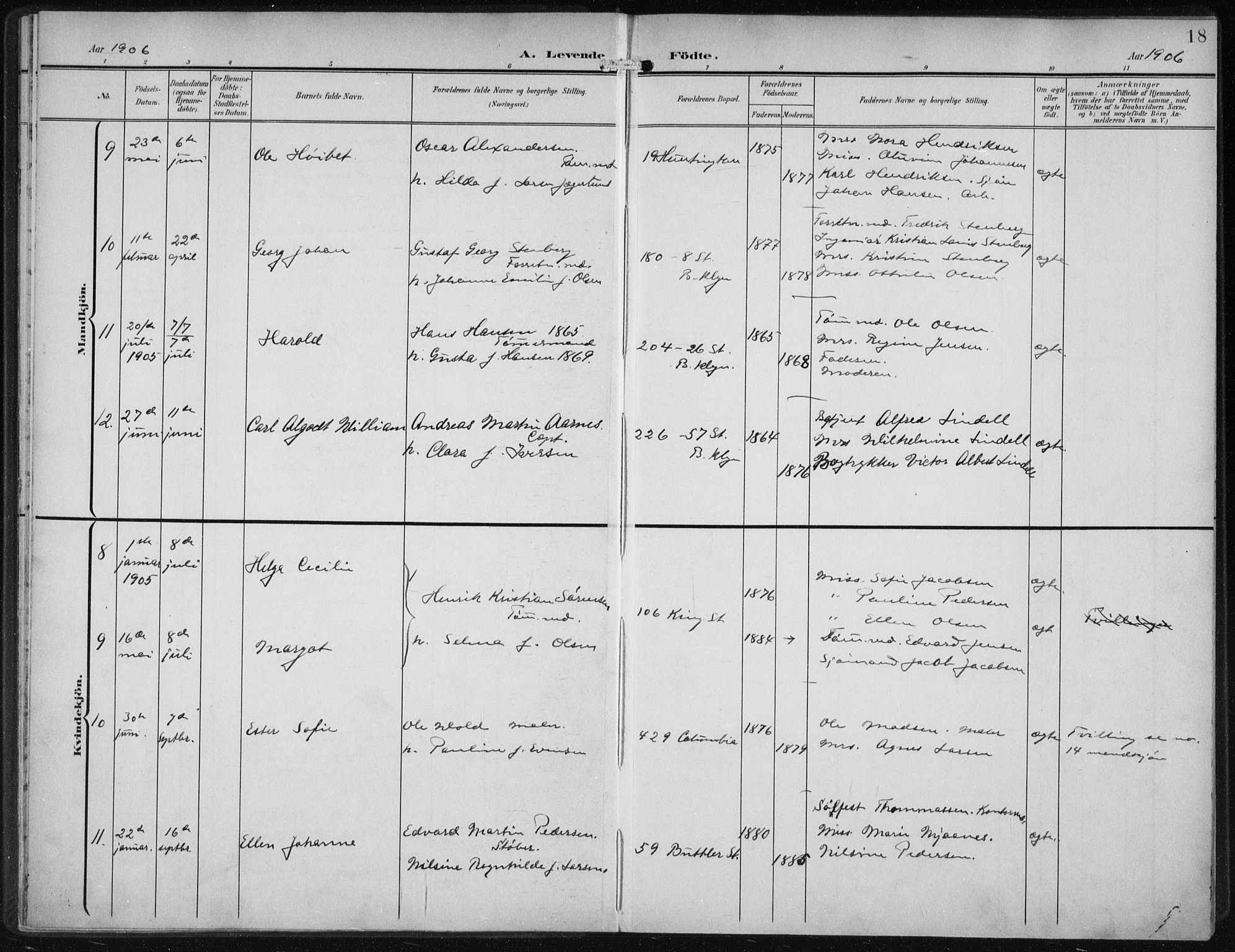 Den norske sjømannsmisjon i utlandet/New York, AV/SAB-SAB/PA-0110/H/Ha/L0005: Parish register (official) no. A 5, 1902-1908, p. 18