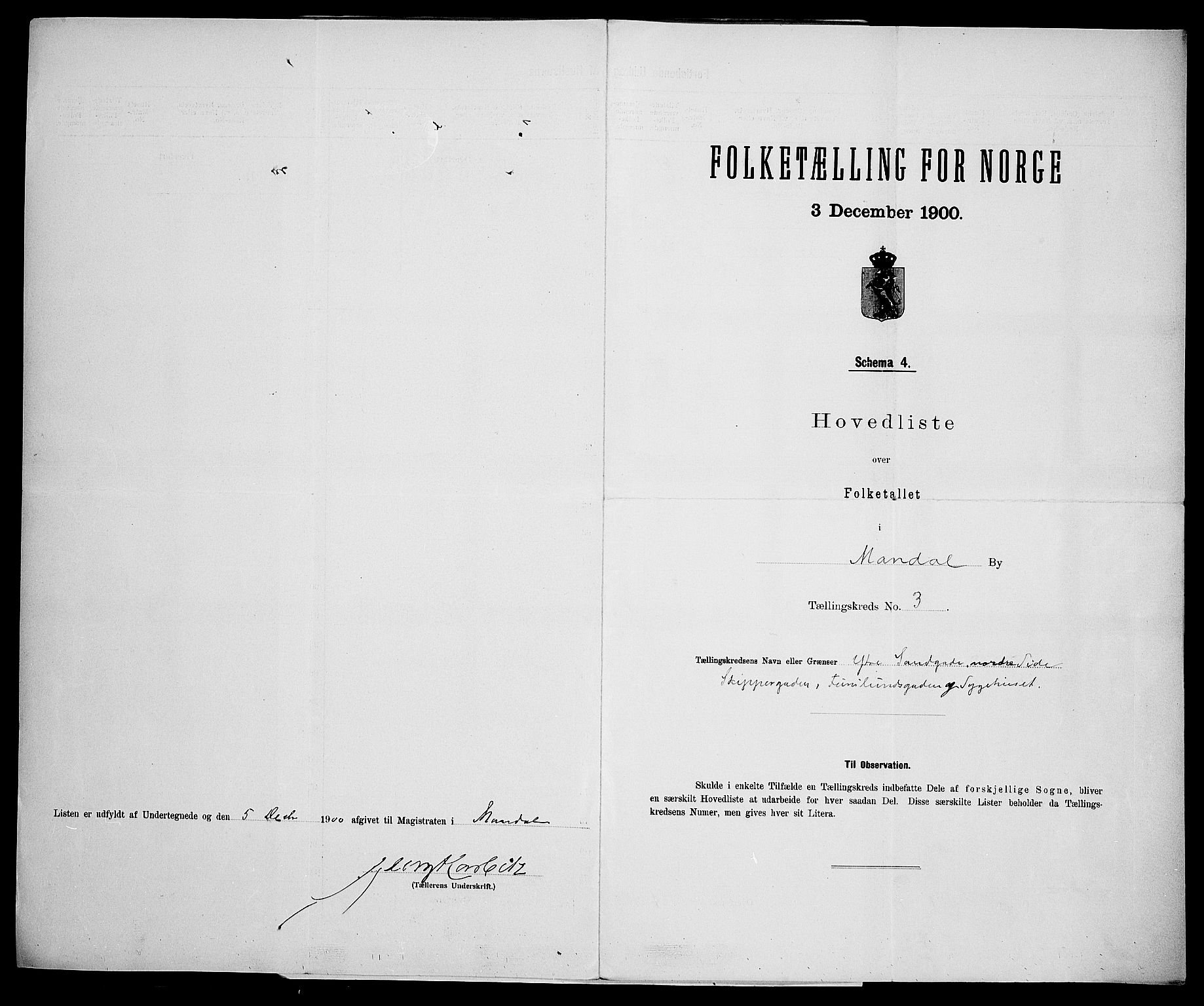 SAK, 1900 census for Mandal, 1900, p. 25