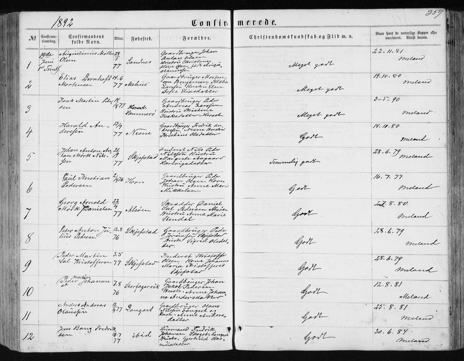 Ministerialprotokoller, klokkerbøker og fødselsregistre - Nordland, SAT/A-1459/838/L0556: Parish register (copy) no. 838C03, 1861-1893, p. 359