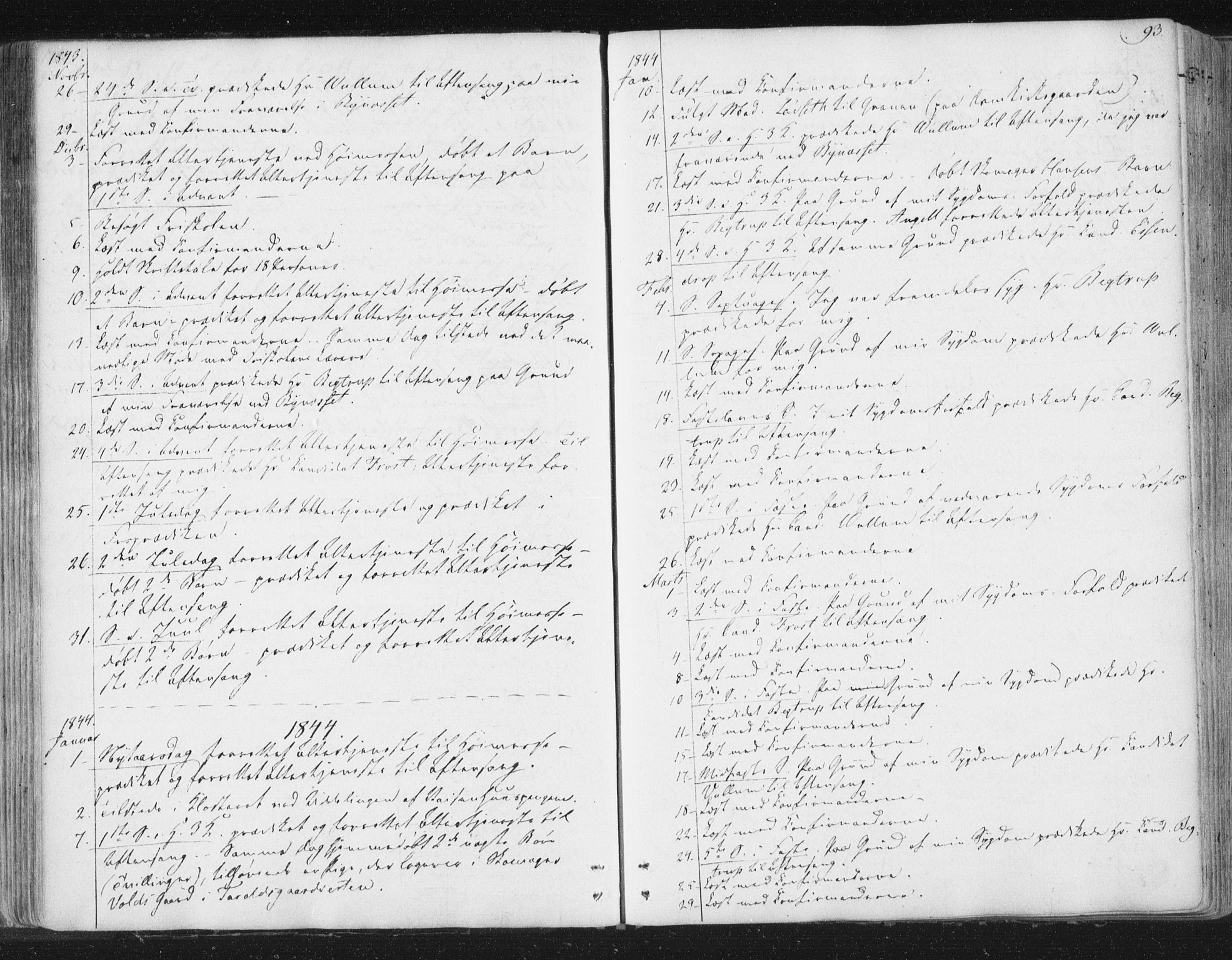 Ministerialprotokoller, klokkerbøker og fødselsregistre - Sør-Trøndelag, SAT/A-1456/602/L0127: Curate's parish register no. 602B01, 1821-1875, p. 93