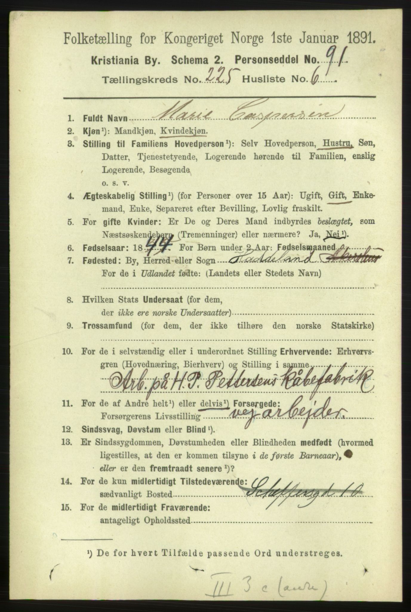 RA, 1891 census for 0301 Kristiania, 1891, p. 136675