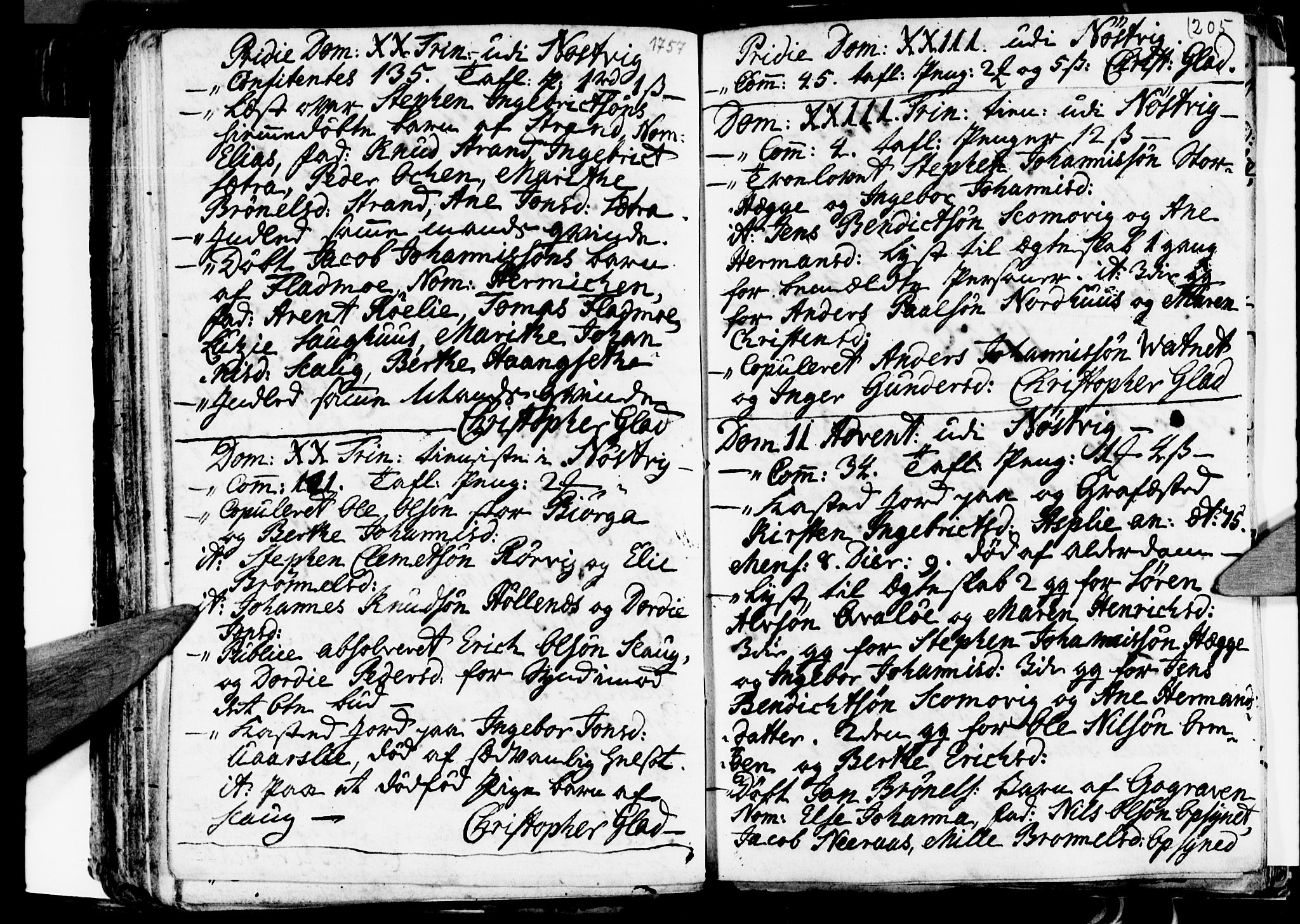 Ministerialprotokoller, klokkerbøker og fødselsregistre - Nordland, AV/SAT-A-1459/814/L0221: Parish register (official) no. 814A02, 1718-1762, p. 205