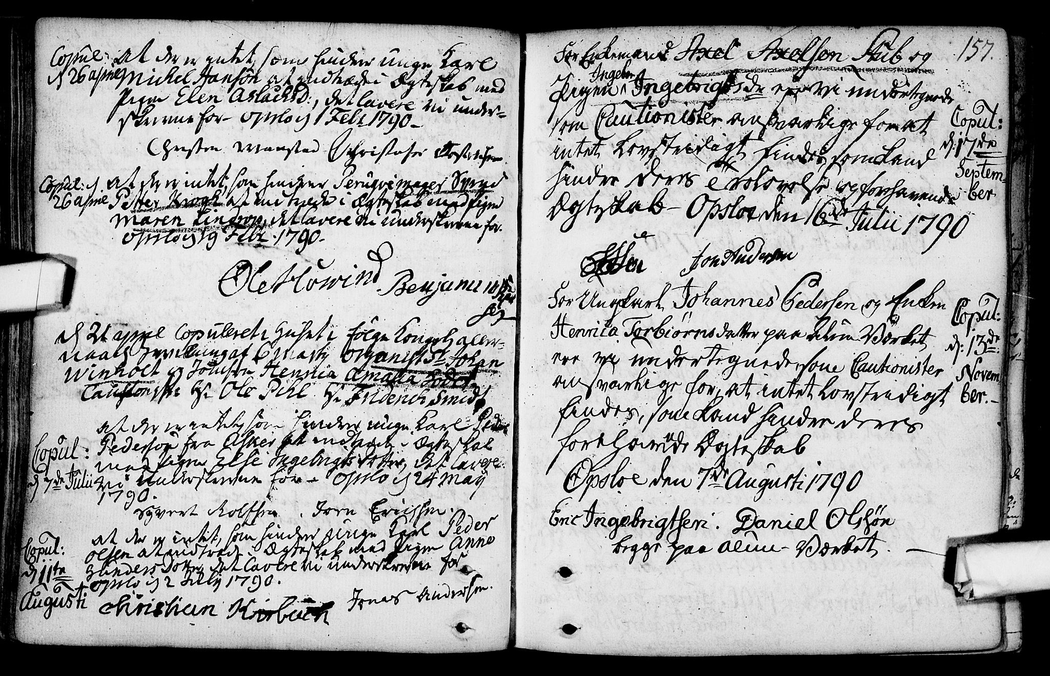 Gamlebyen prestekontor Kirkebøker, AV/SAO-A-10884/F/Fa/L0001: Parish register (official) no. 1, 1734-1818, p. 157