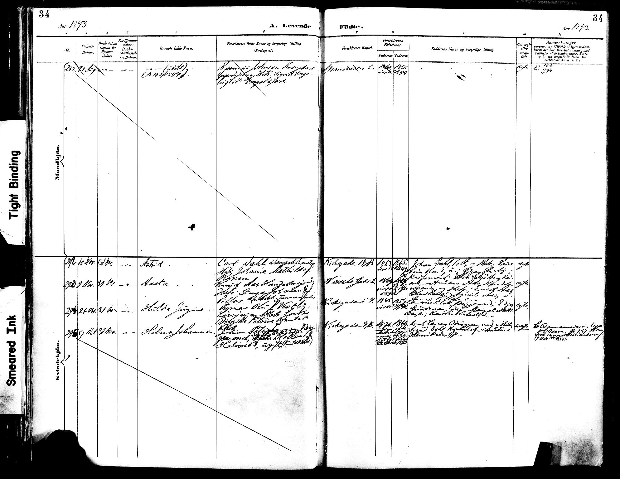 Ministerialprotokoller, klokkerbøker og fødselsregistre - Sør-Trøndelag, AV/SAT-A-1456/604/L0197: Parish register (official) no. 604A18, 1893-1900, p. 34