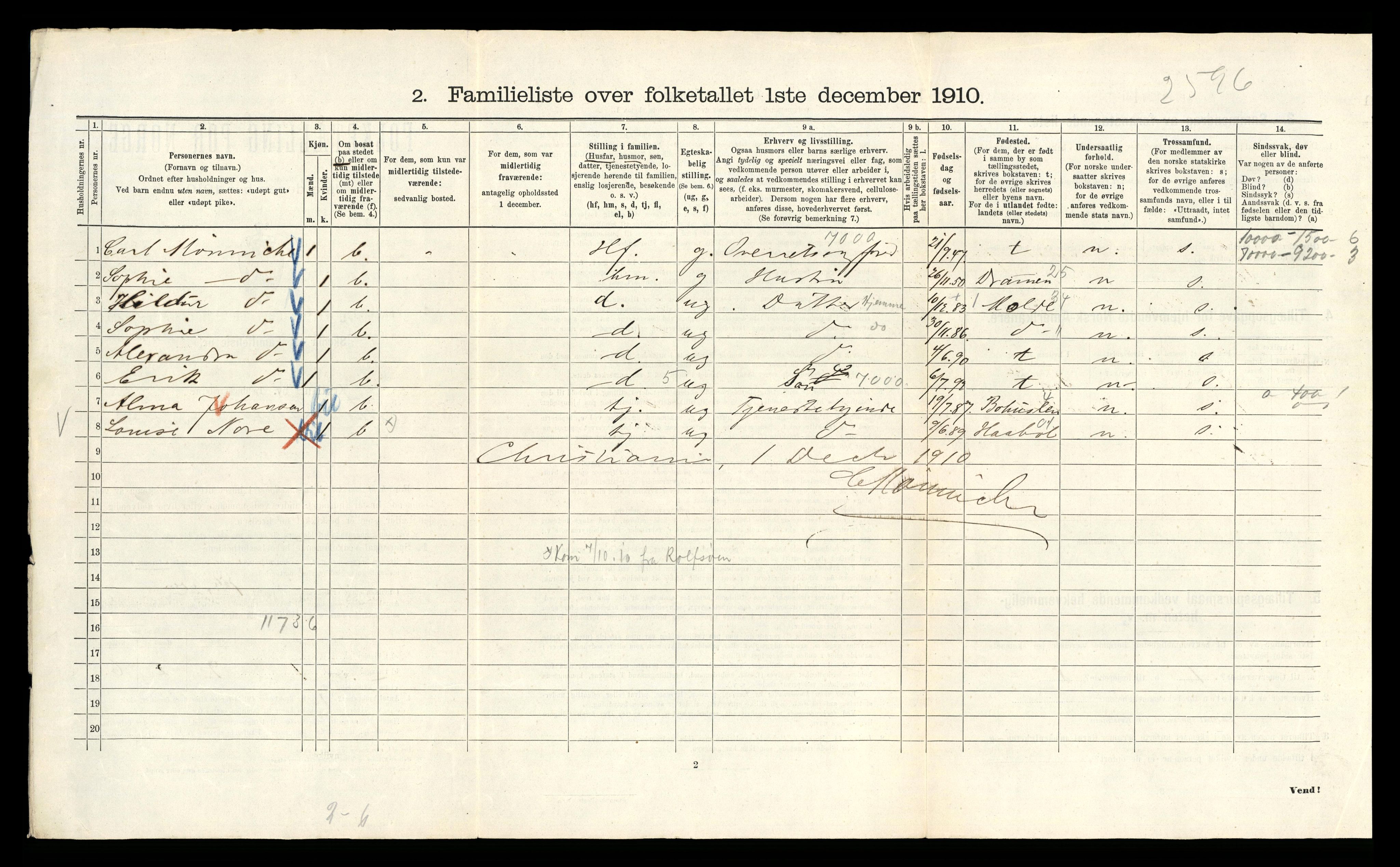 RA, 1910 census for Kristiania, 1910, p. 104628