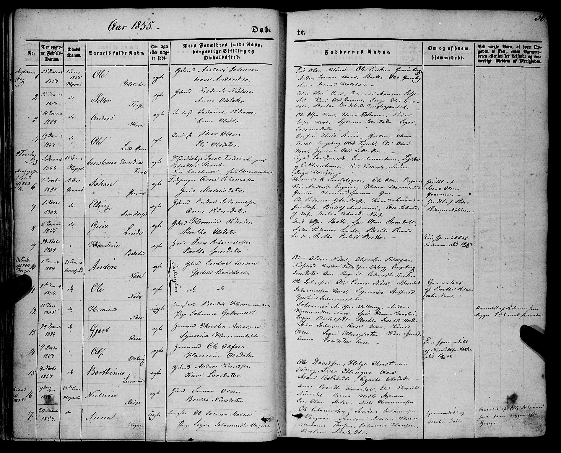 Vik sokneprestembete, SAB/A-81501: Parish register (official) no. A 8, 1846-1865, p. 56