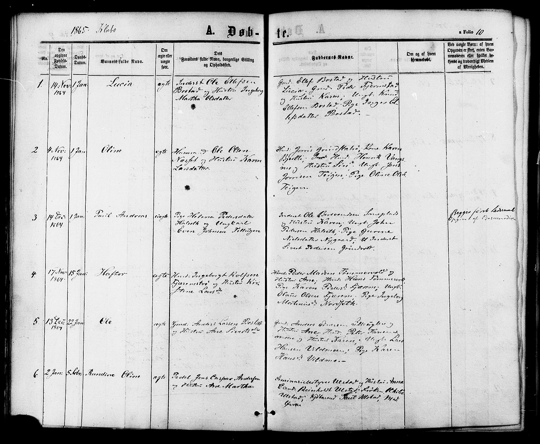 Ministerialprotokoller, klokkerbøker og fødselsregistre - Sør-Trøndelag, SAT/A-1456/618/L0442: Parish register (official) no. 618A06 /1, 1863-1879, p. 10