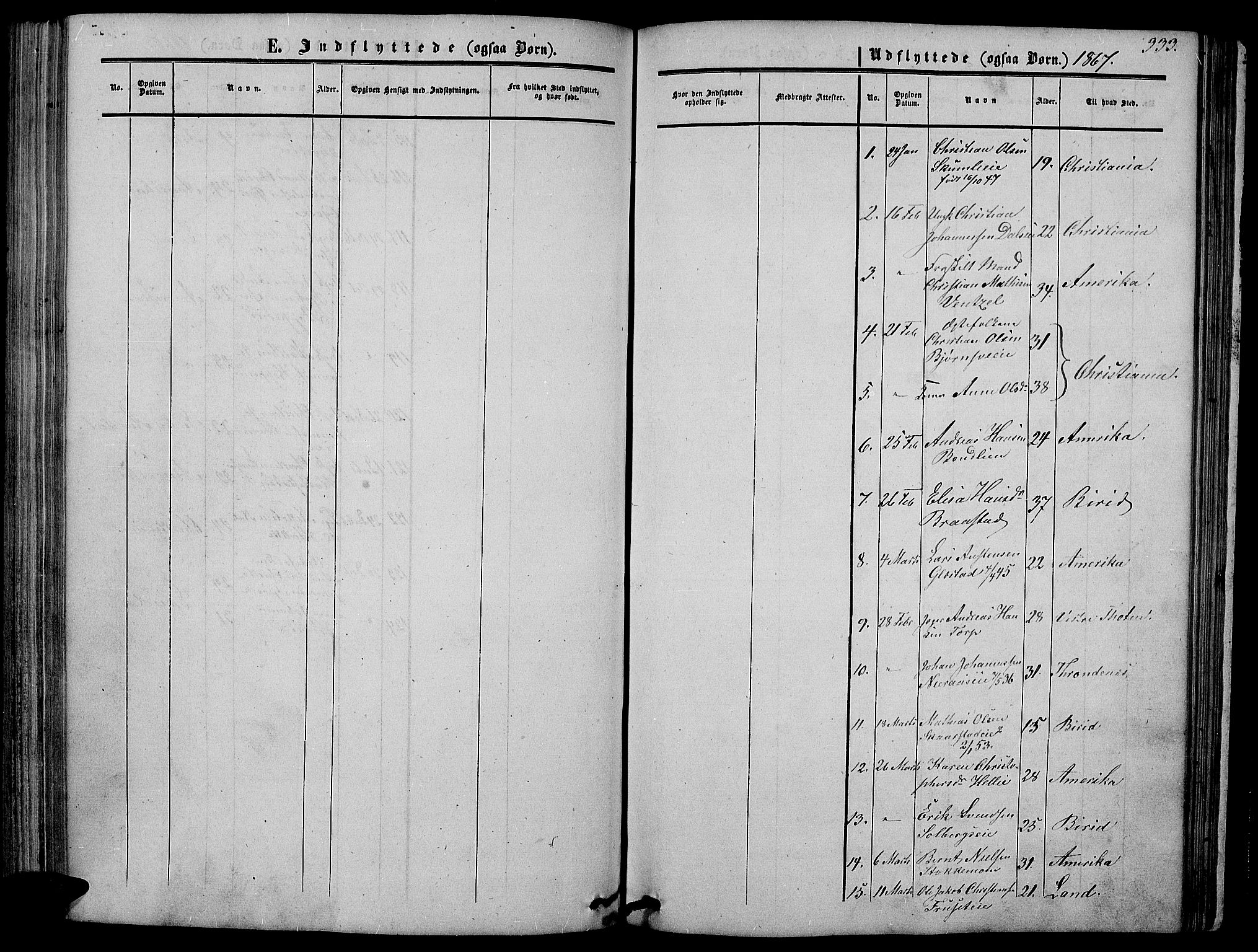 Vardal prestekontor, SAH/PREST-100/H/Ha/Hab/L0005: Parish register (copy) no. 5, 1854-1868, p. 333