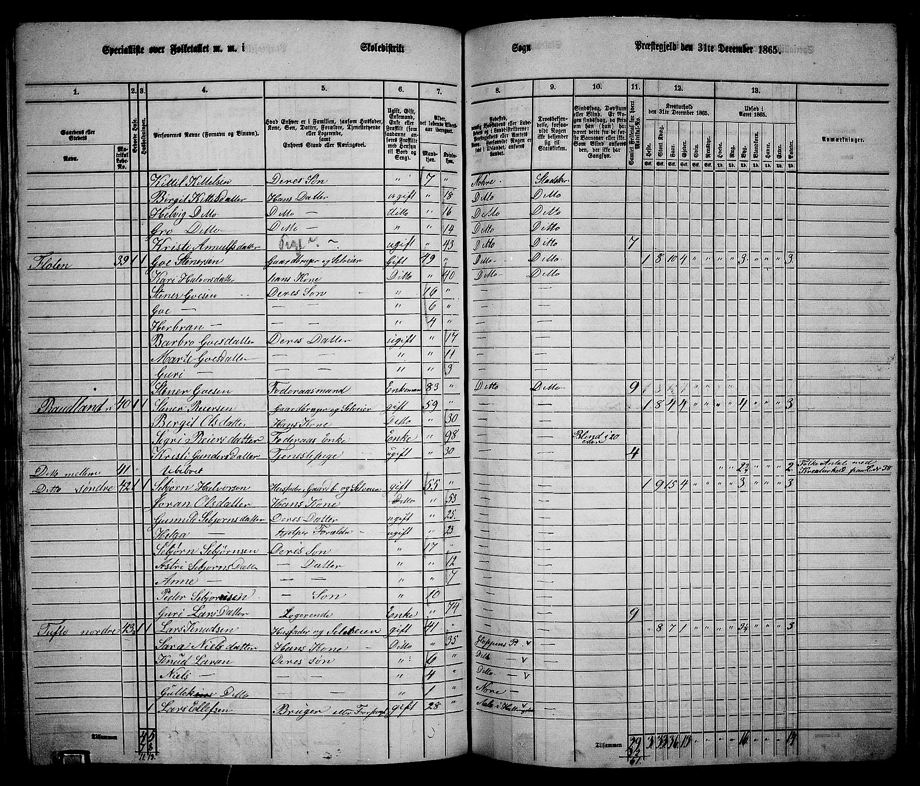 RA, 1865 census for Nore, 1865, p. 105