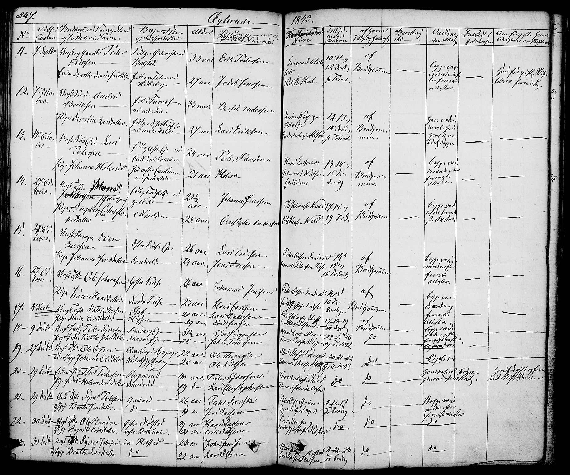 Nes prestekontor, Hedmark, AV/SAH-PREST-020/K/Ka/L0003: Parish register (official) no. 3, 1827-1851, p. 247