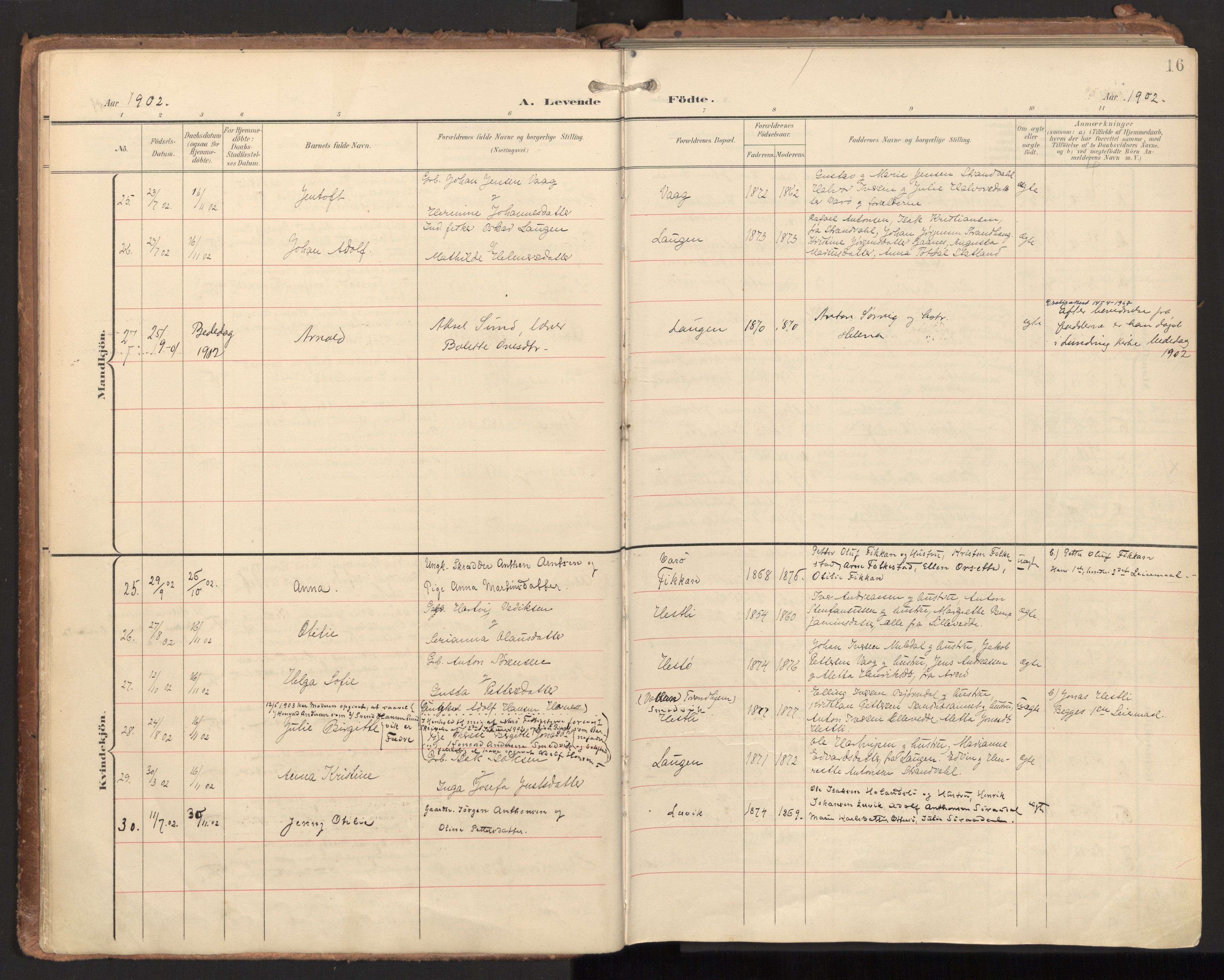 Ministerialprotokoller, klokkerbøker og fødselsregistre - Nord-Trøndelag, AV/SAT-A-1458/784/L0677: Parish register (official) no. 784A12, 1900-1920, p. 16