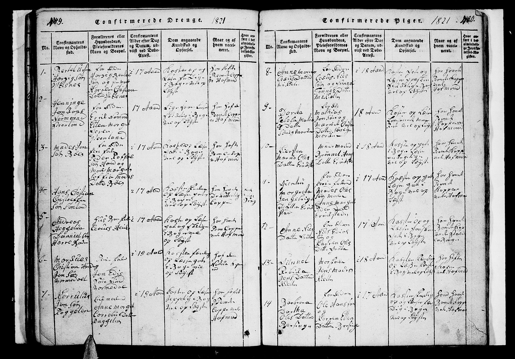 Trondenes sokneprestkontor, AV/SATØ-S-1319/H/Hb/L0003klokker: Parish register (copy) no. 3, 1820-1834, p. 449-450