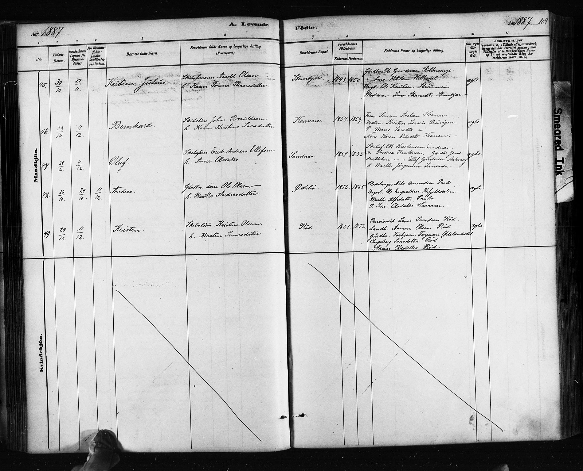 Søndeled sokneprestkontor, AV/SAK-1111-0038/F/Fa/L0004: Parish register (official) no. A 4, 1880-1889, p. 109