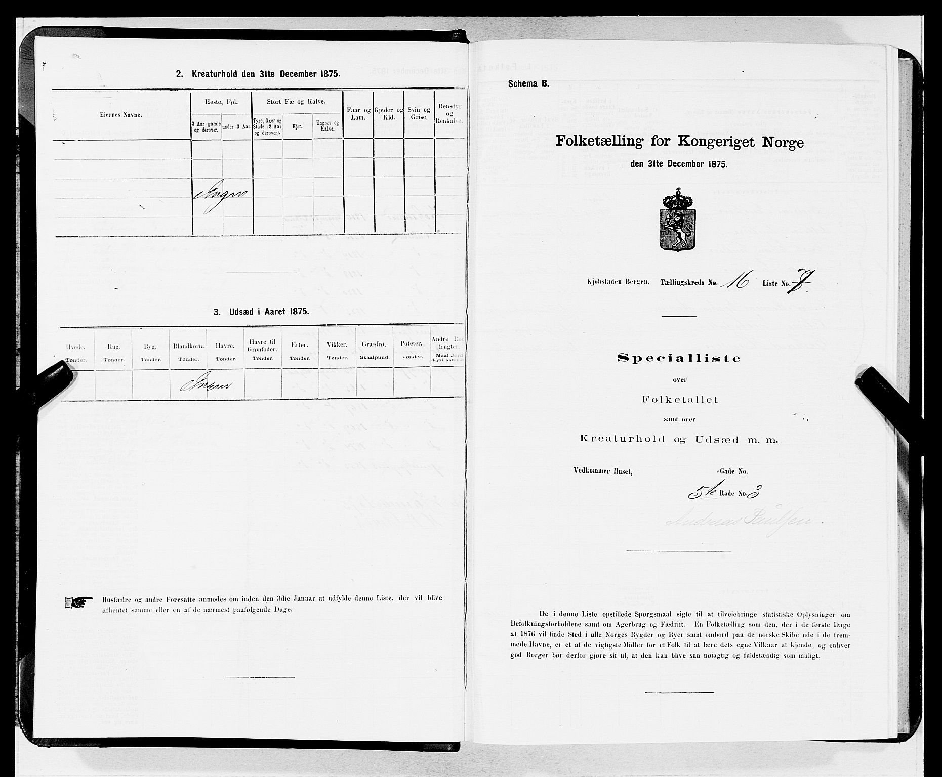 SAB, 1875 census for 1301 Bergen, 1875, p. 811