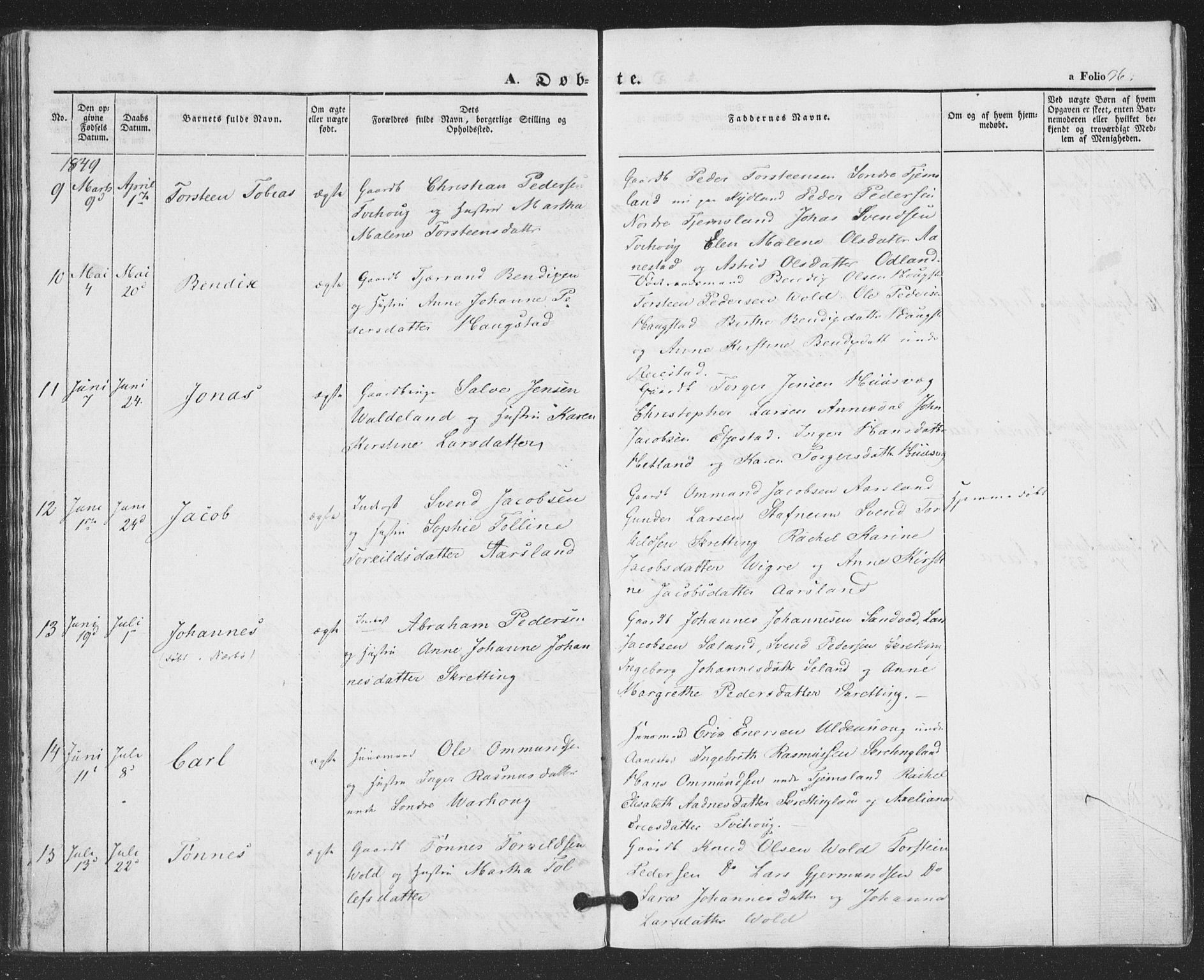 Hå sokneprestkontor, AV/SAST-A-101801/001/30BA/L0007: Parish register (official) no. A 6, 1842-1855, p. 36