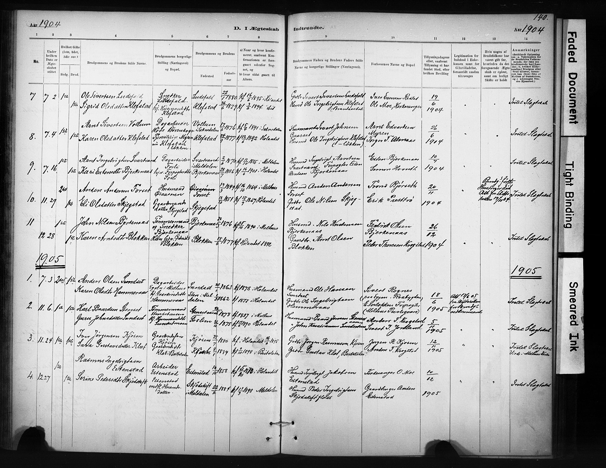 Ministerialprotokoller, klokkerbøker og fødselsregistre - Sør-Trøndelag, SAT/A-1456/694/L1127: Parish register (official) no. 694A01, 1887-1905, p. 140