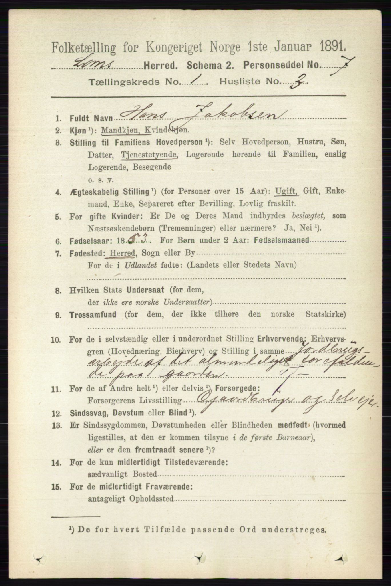 RA, 1891 census for 0514 Lom, 1891, p. 132