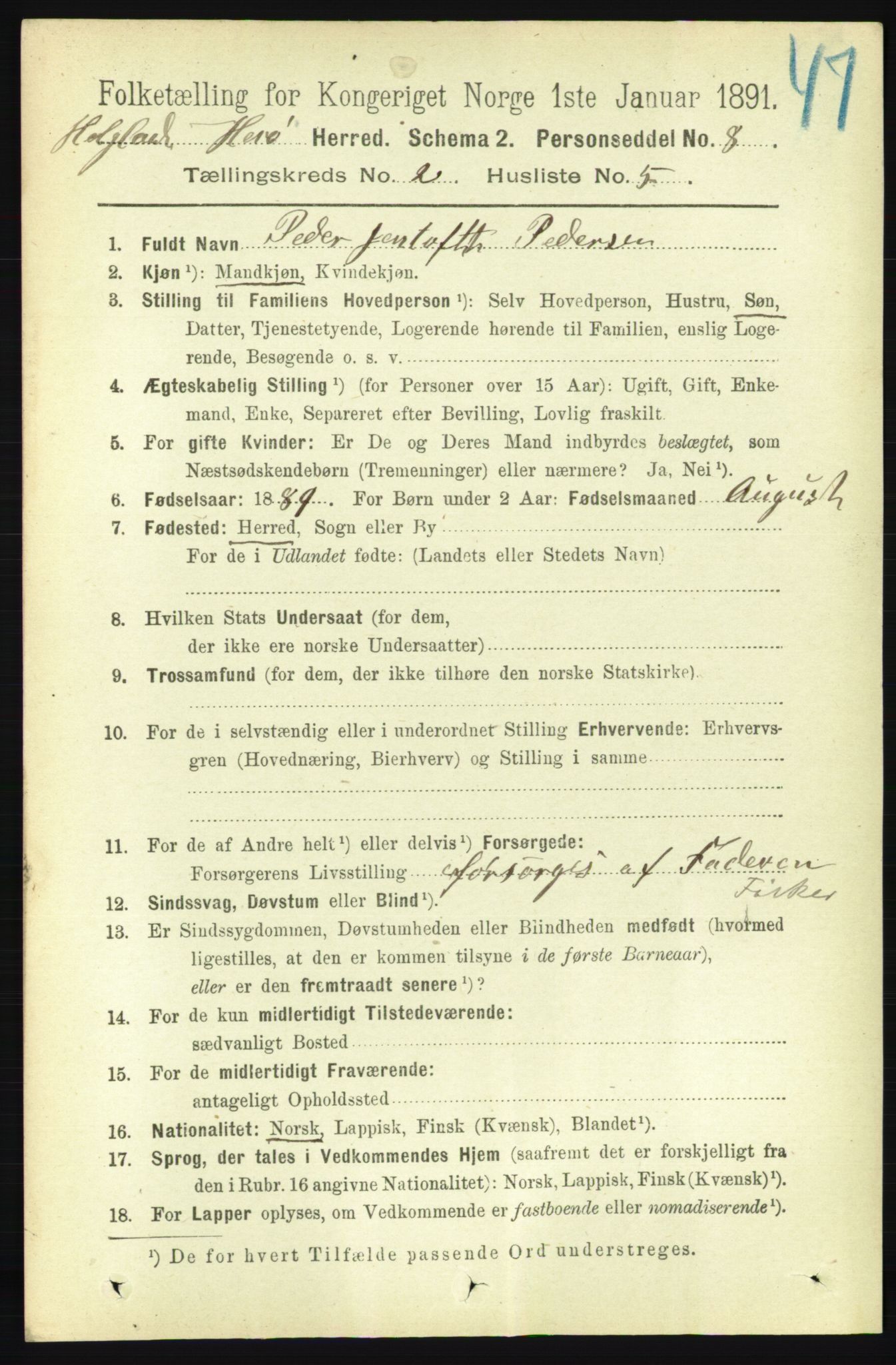 RA, 1891 census for 1818 Herøy, 1891, p. 274