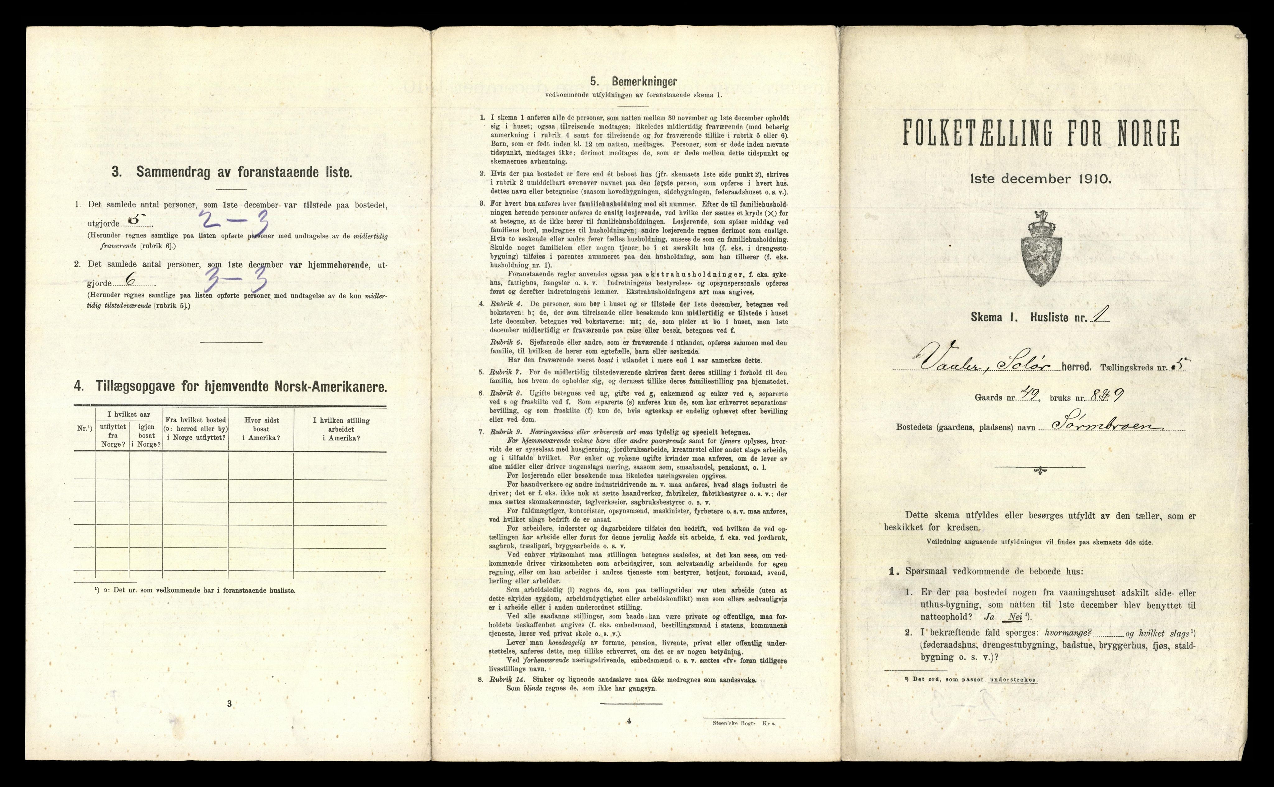 RA, 1910 census for Våler, 1910, p. 665