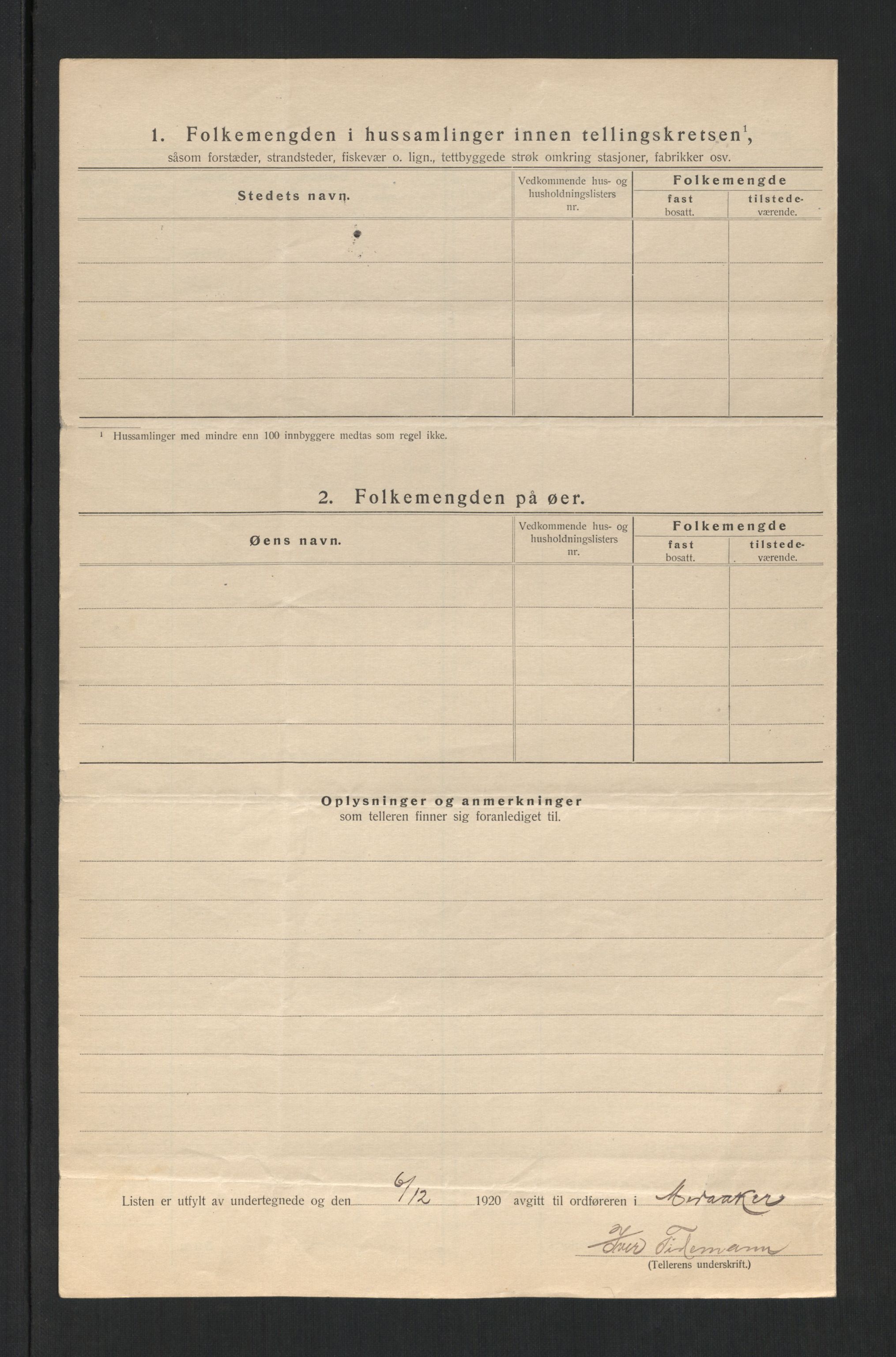 SAT, 1920 census for Meråker, 1920, p. 34