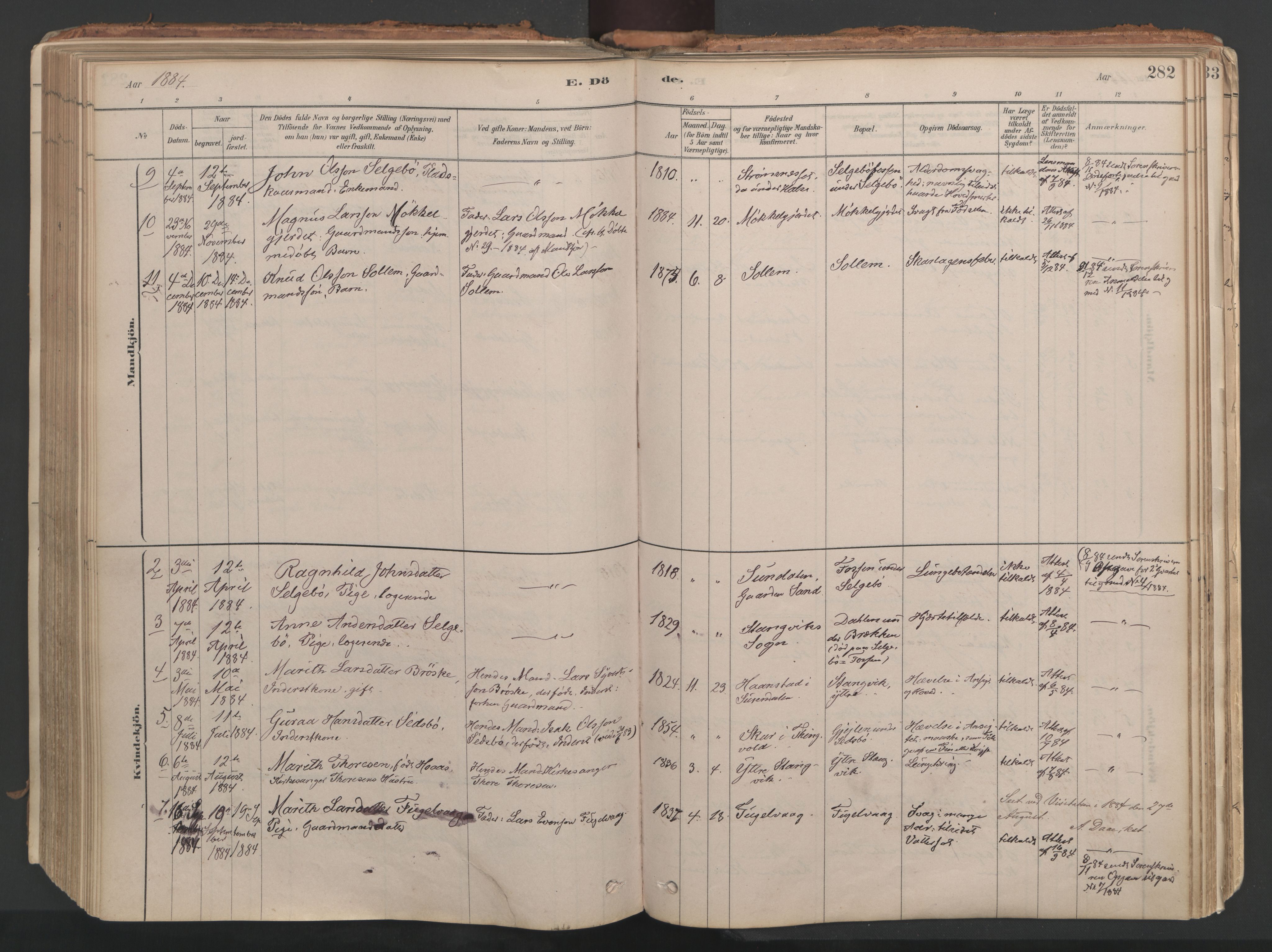 Ministerialprotokoller, klokkerbøker og fødselsregistre - Møre og Romsdal, AV/SAT-A-1454/592/L1029: Parish register (official) no. 592A07, 1879-1902, p. 282