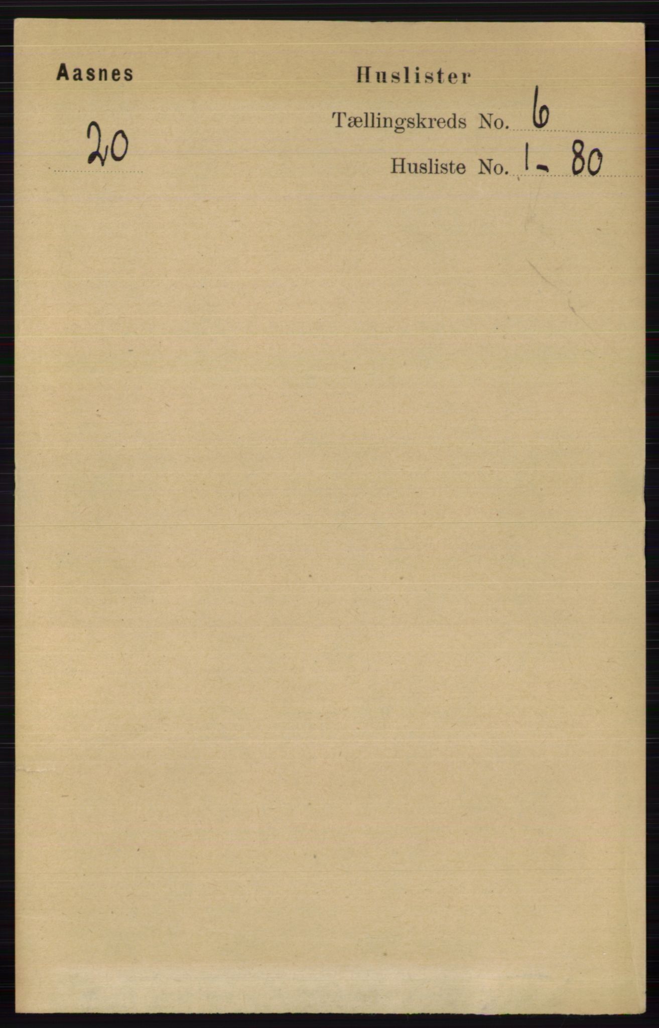 RA, 1891 census for 0425 Åsnes, 1891, p. 2710