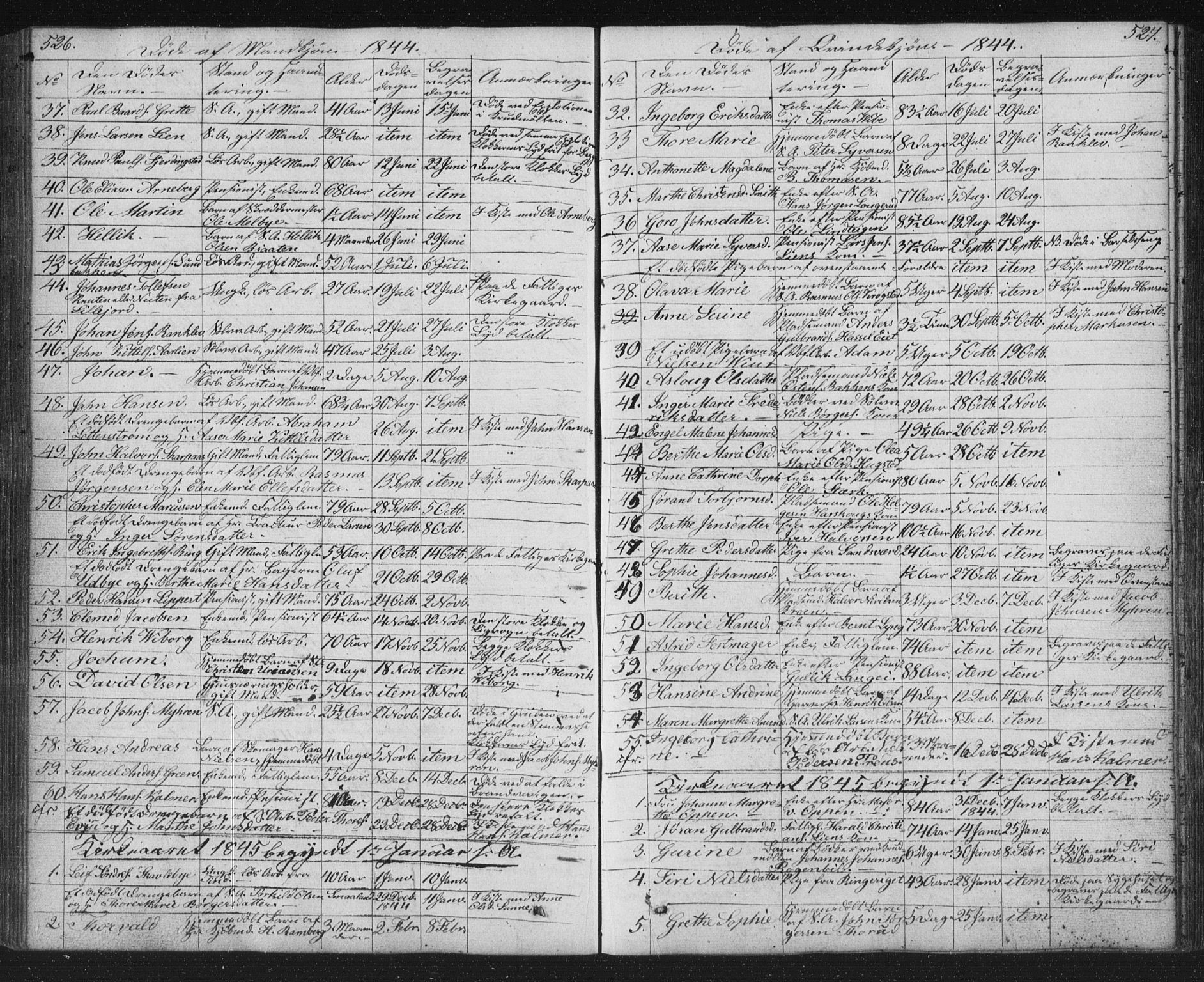 Kongsberg kirkebøker, AV/SAKO-A-22/G/Ga/L0002: Parish register (copy) no. 2, 1839-1858, p. 526-527