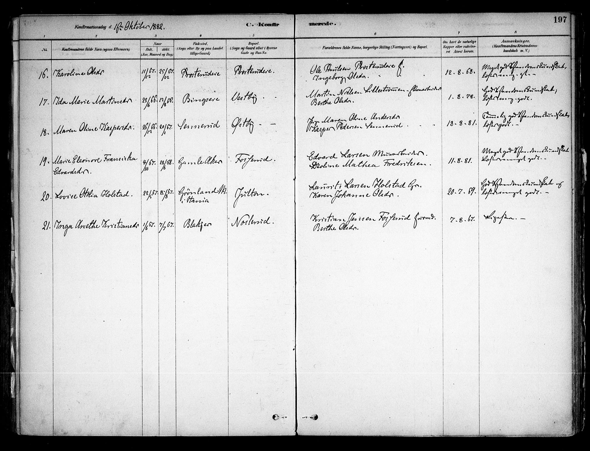 Sørum prestekontor Kirkebøker, AV/SAO-A-10303/F/Fa/L0007: Parish register (official) no. I 7, 1878-1914, p. 197