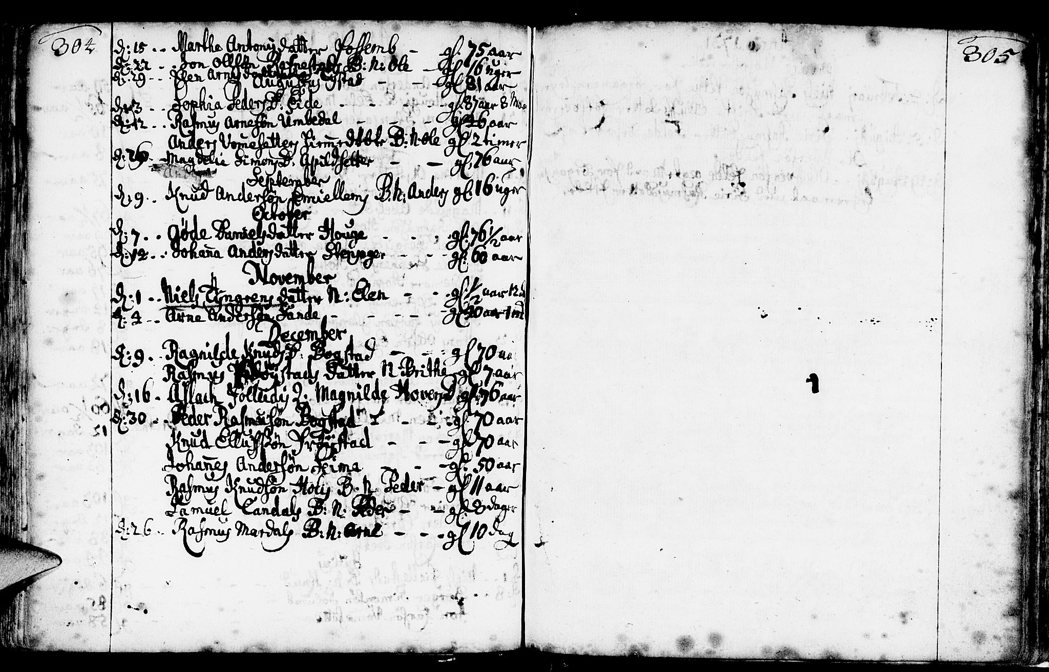 Gloppen sokneprestembete, SAB/A-80101/H/Haa/Haaa/L0002: Parish register (official) no. A 2, 1712-1735, p. 304-305