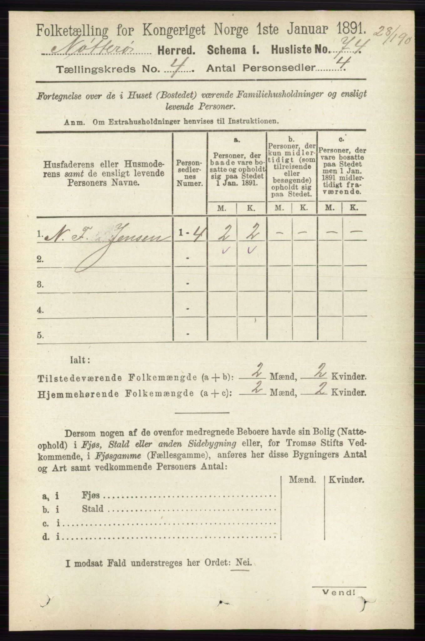 RA, 1891 census for 0722 Nøtterøy, 1891, p. 2017