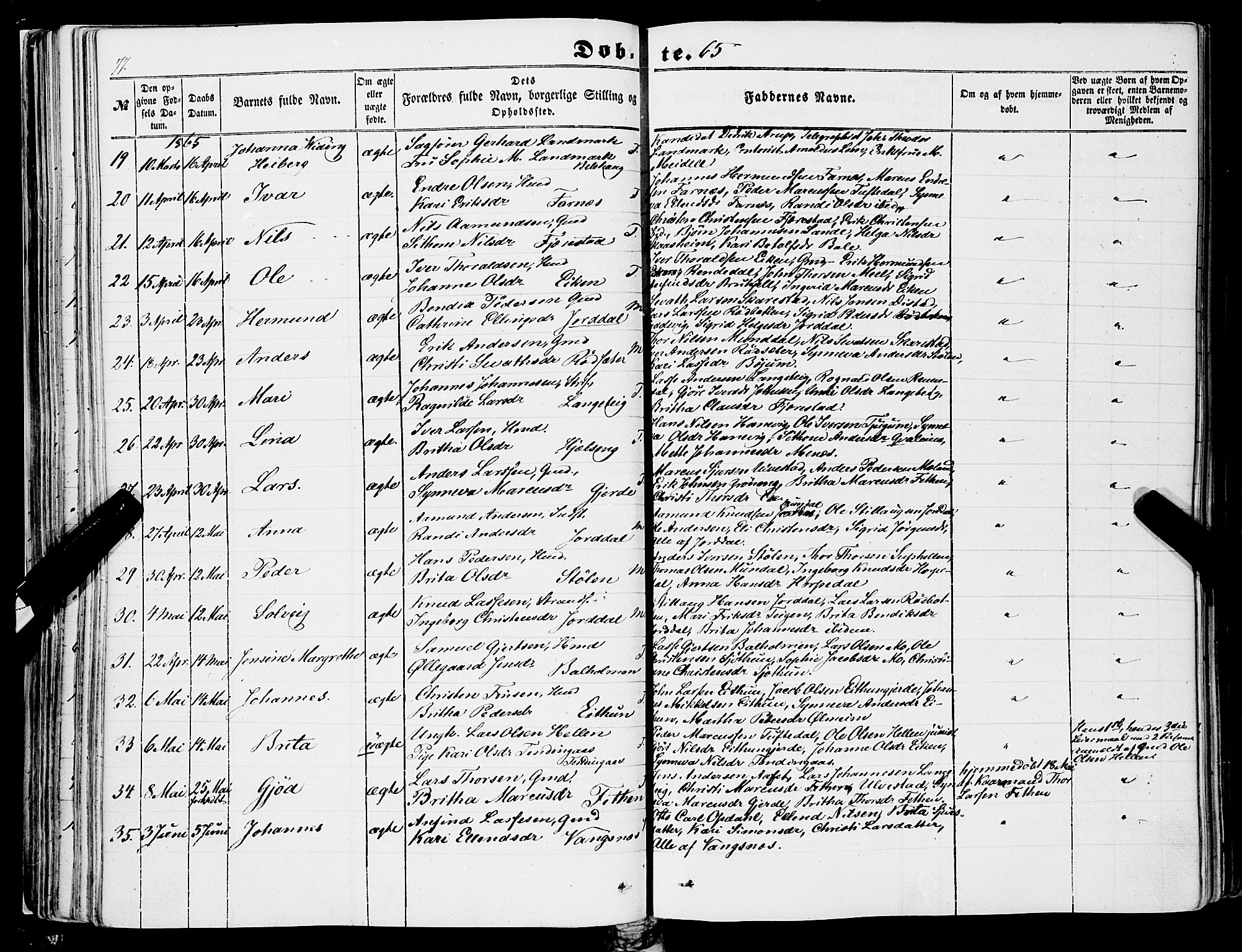 Balestrand sokneprestembete, AV/SAB-A-79601/H/Haa/Haaa/L0002: Parish register (official) no. A 2, 1847-1866, p. 77