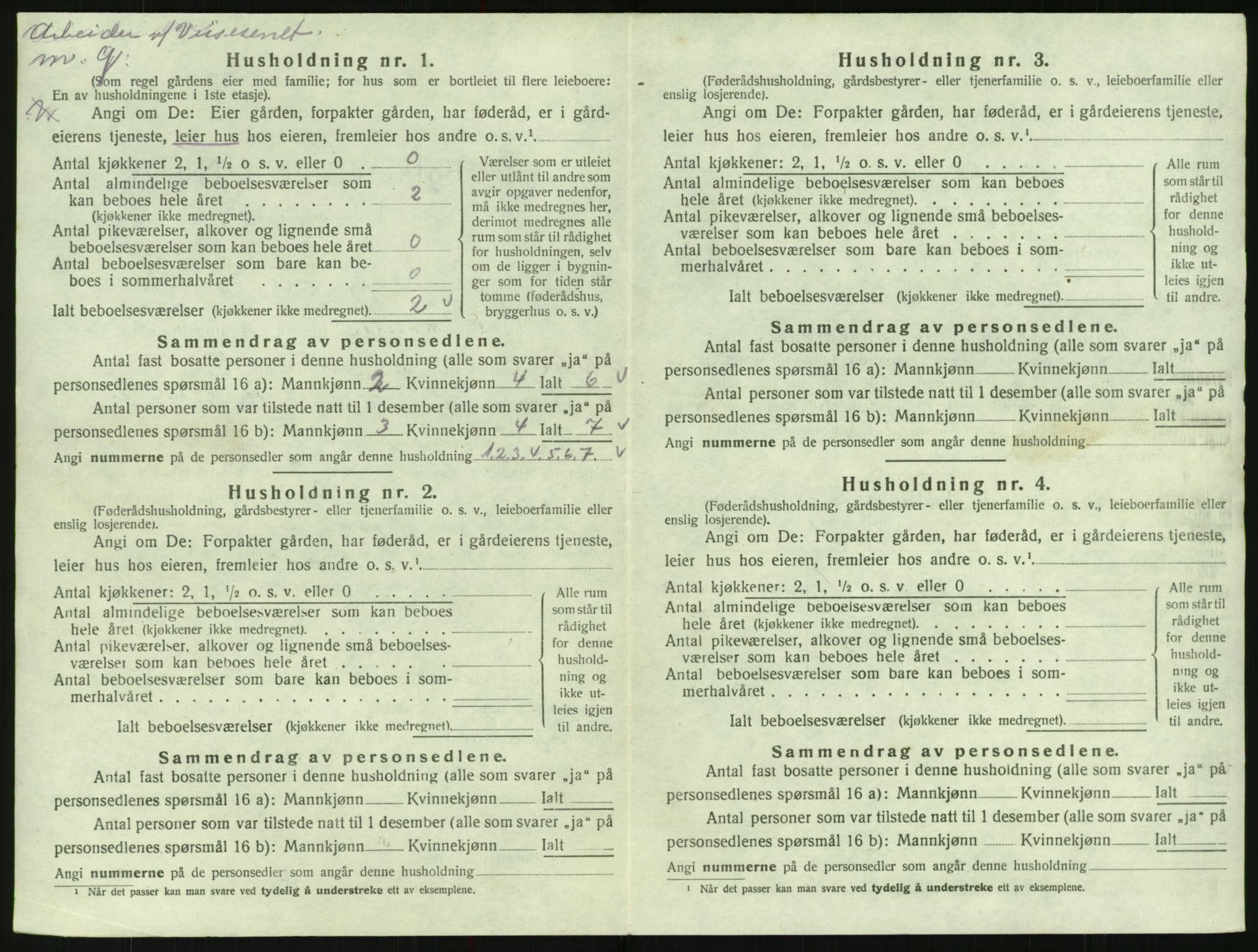 SAK, 1920 census for Hylestad, 1920, p. 187