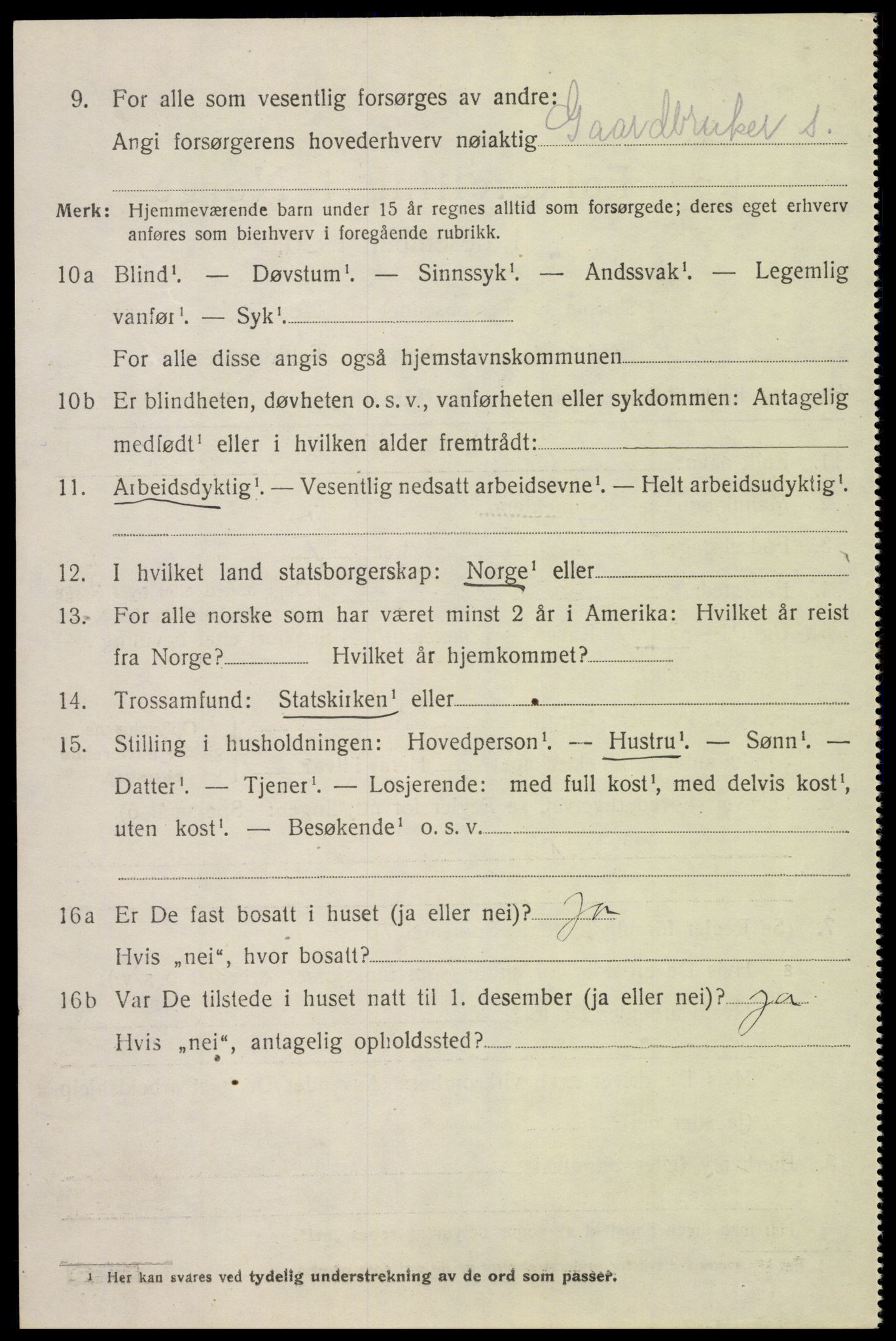 SAK, 1920 census for Åseral, 1920, p. 1777