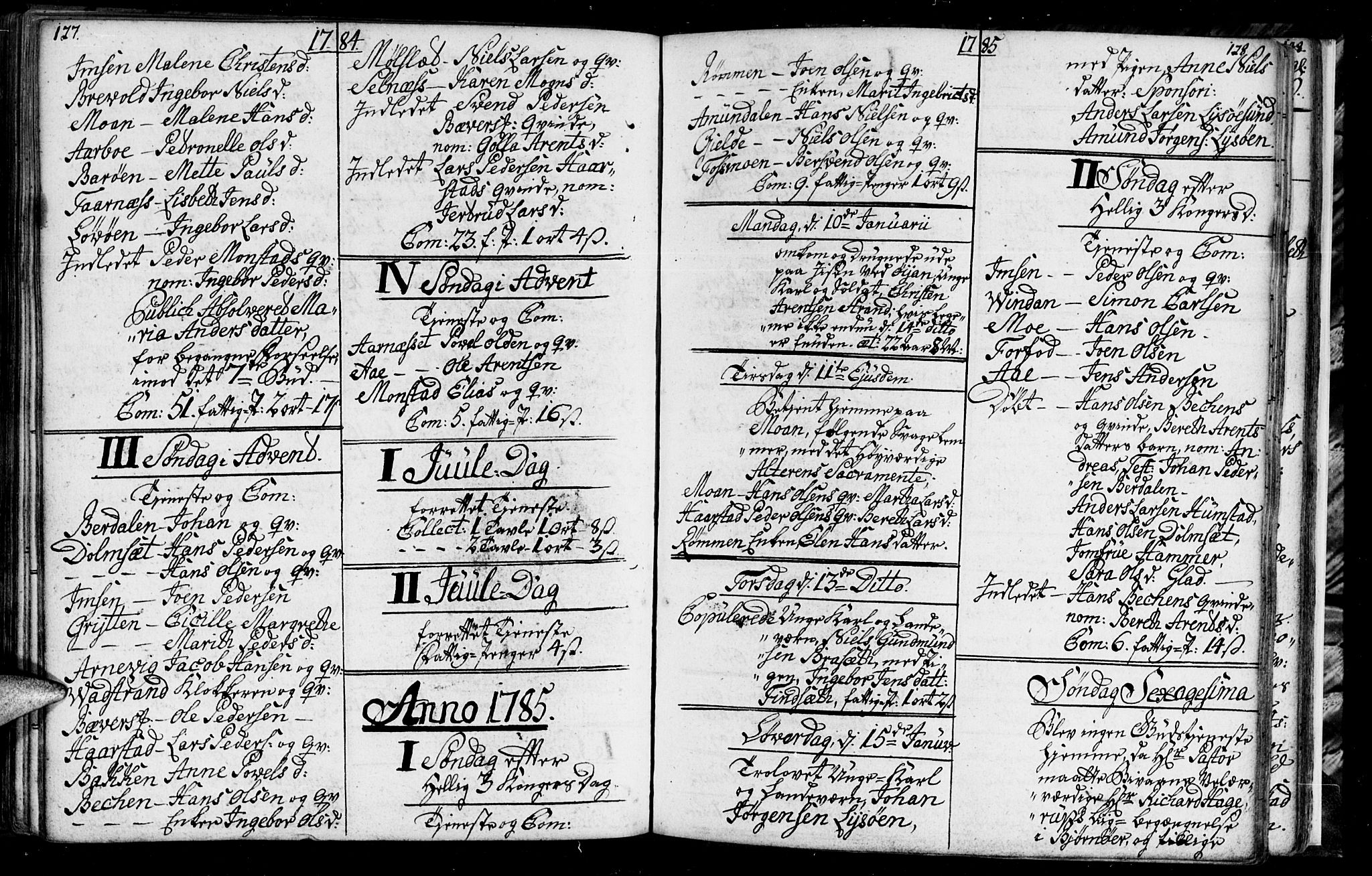 Ministerialprotokoller, klokkerbøker og fødselsregistre - Sør-Trøndelag, SAT/A-1456/655/L0685: Parish register (copy) no. 655C01, 1777-1788, p. 127-128