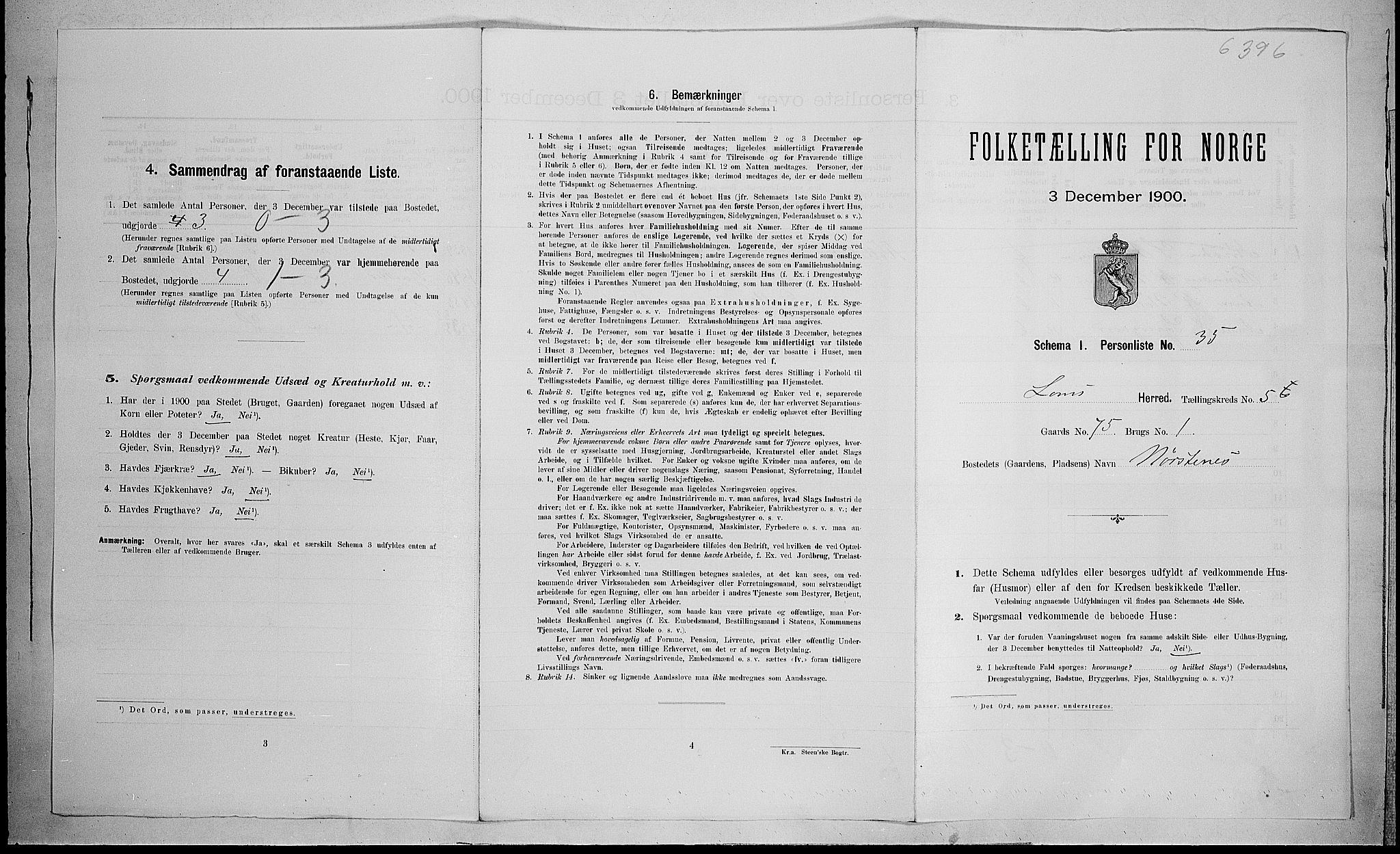 SAH, 1900 census for Lom, 1900, p. 542