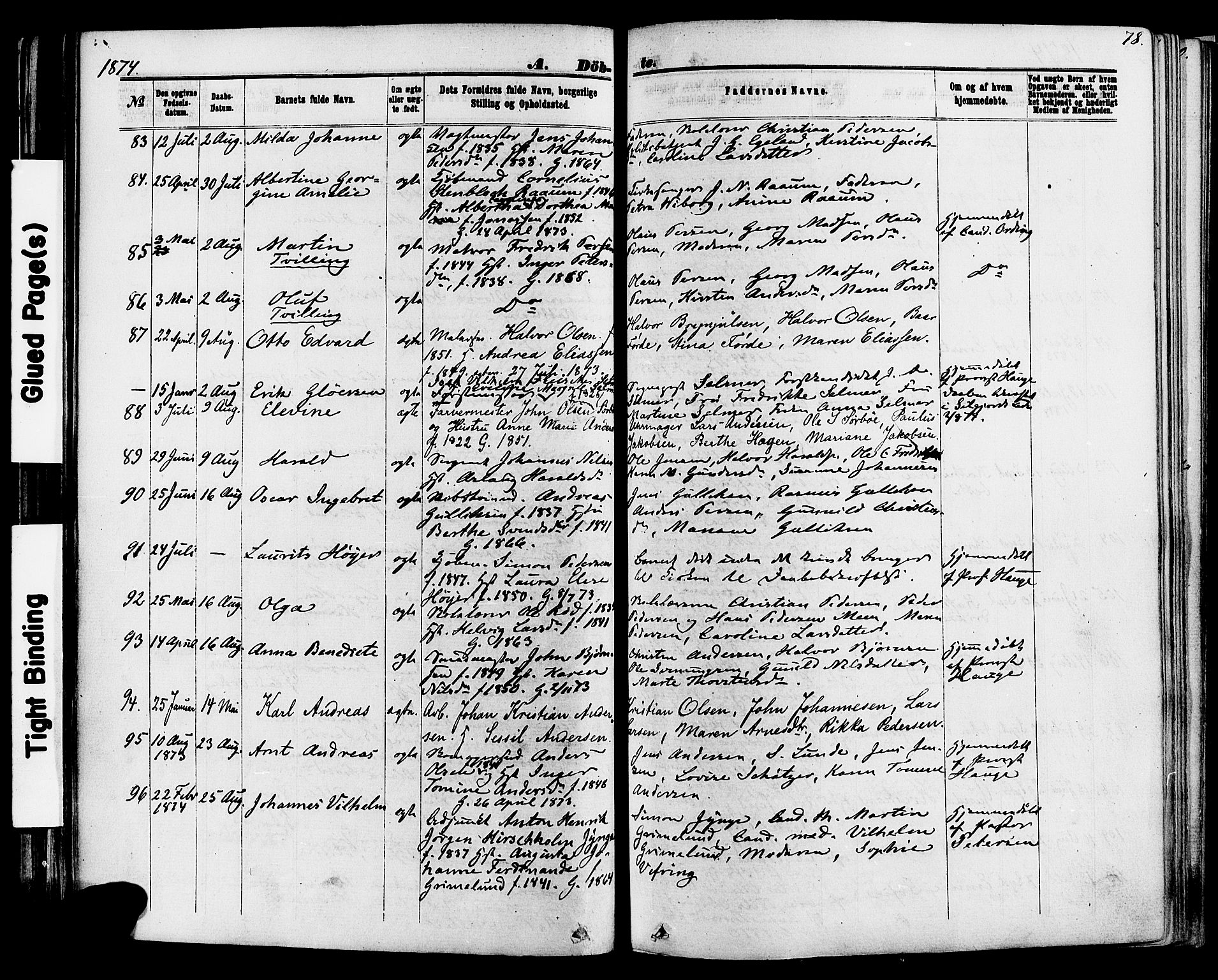 Skien kirkebøker, SAKO/A-302/F/Fa/L0008: Parish register (official) no. 8, 1866-1877, p. 78
