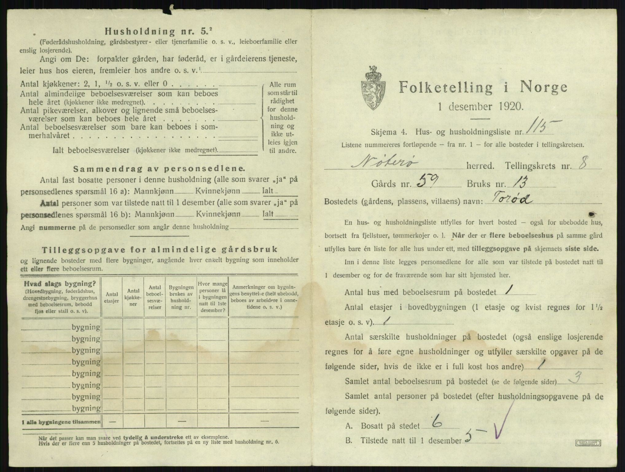 SAKO, 1920 census for Nøtterøy, 1920, p. 1731