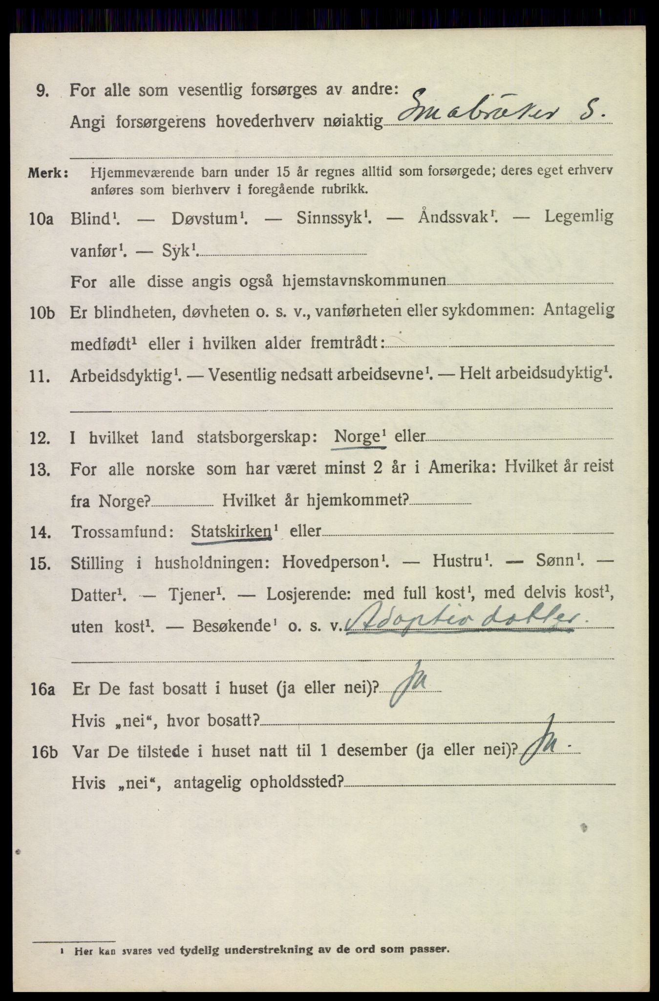 SAH, 1920 census for Ytre Rendal, 1920, p. 2920