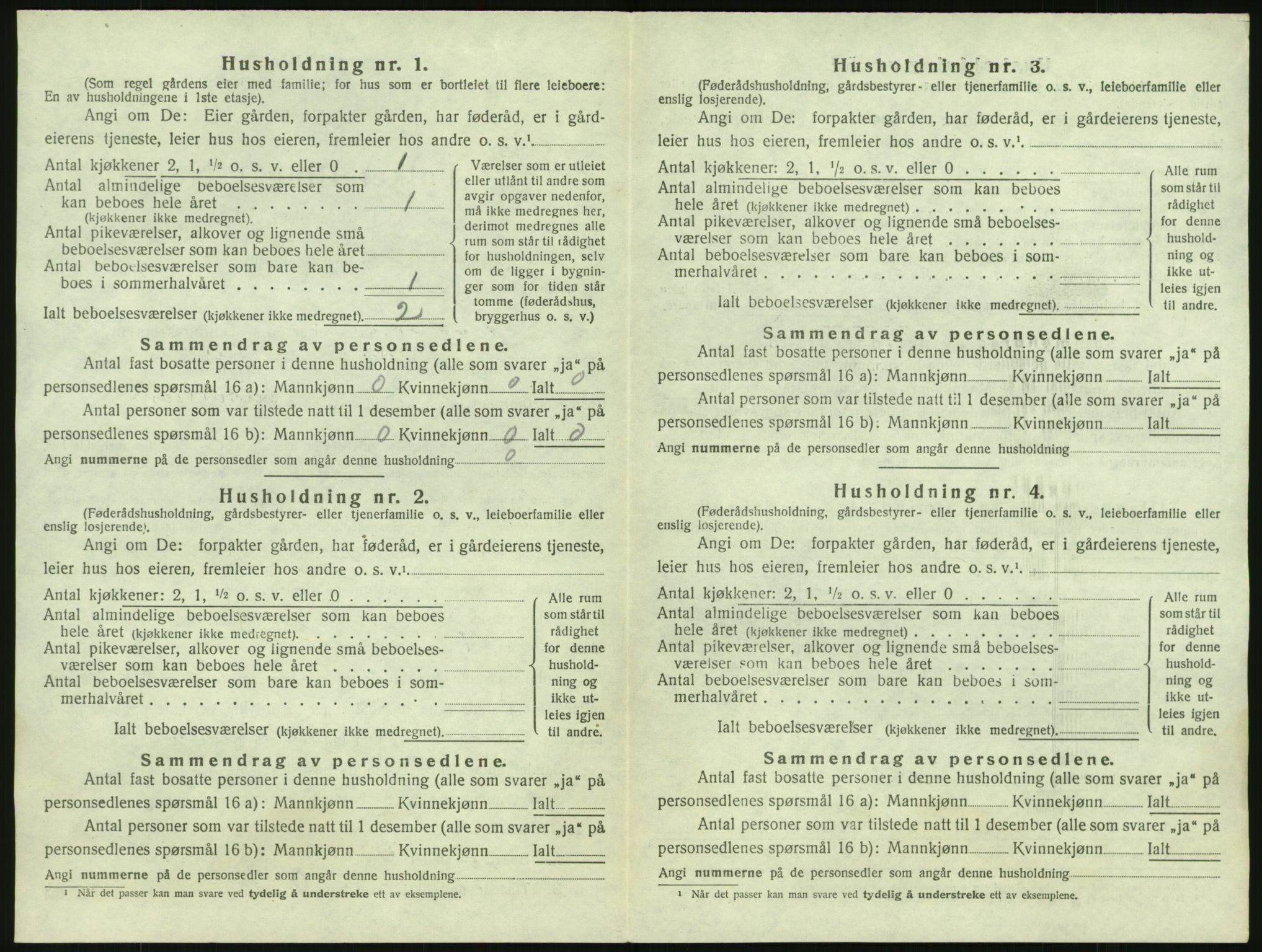 SAK, 1920 census for Hornnes, 1920, p. 536