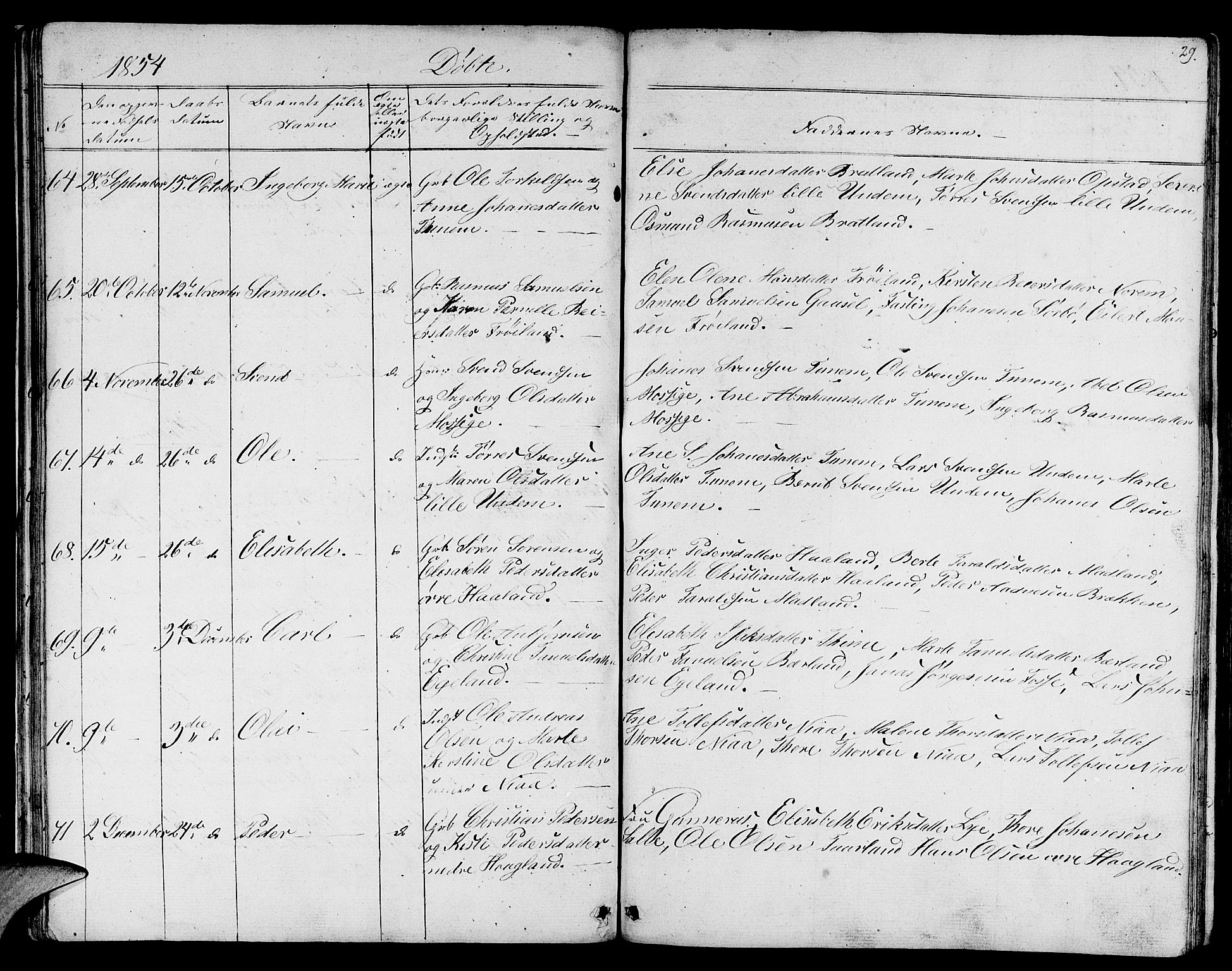 Lye sokneprestkontor, AV/SAST-A-101794/001/30BB/L0002: Parish register (copy) no. B 2, 1852-1867, p. 29