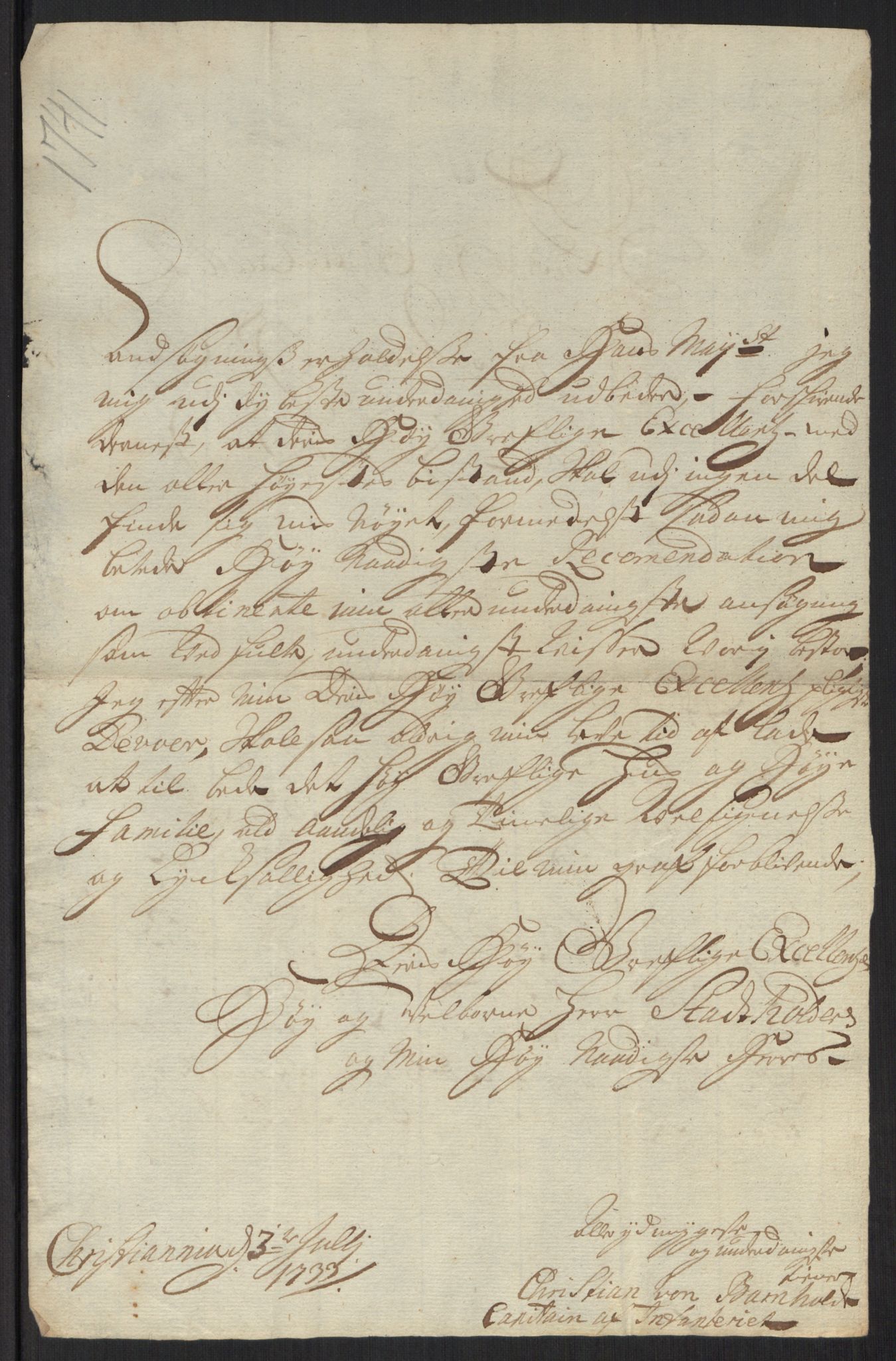 Stattholderembetet 1572-1771, RA/EA-2870/Ef/L0107: Brev fra embetsmenn og andre, 1733-1734, p. 122