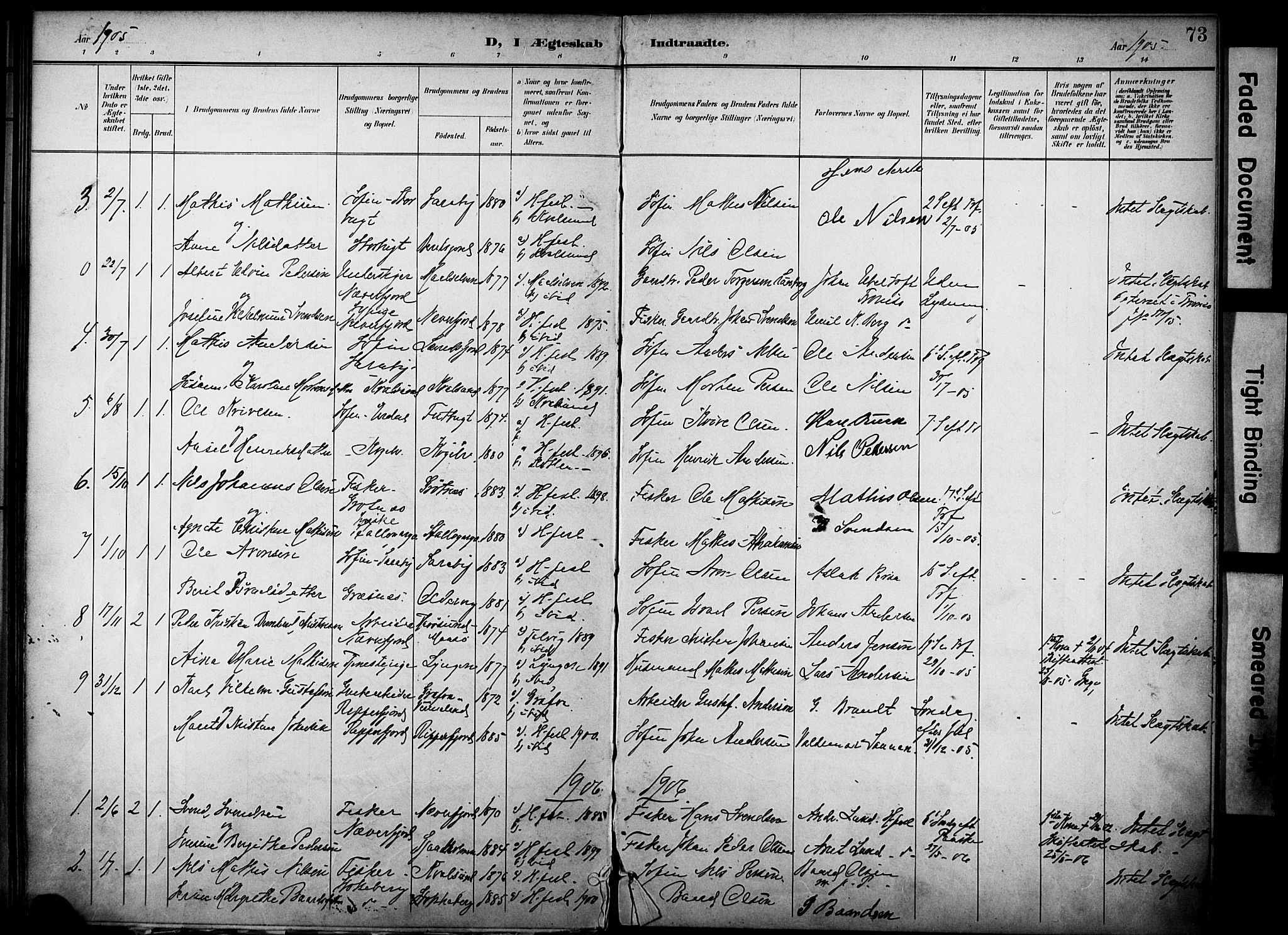 Hammerfest sokneprestkontor, SATØ/S-1347/H/Ha/L0012.kirke: Parish register (official) no. 12, 1898-1908, p. 73