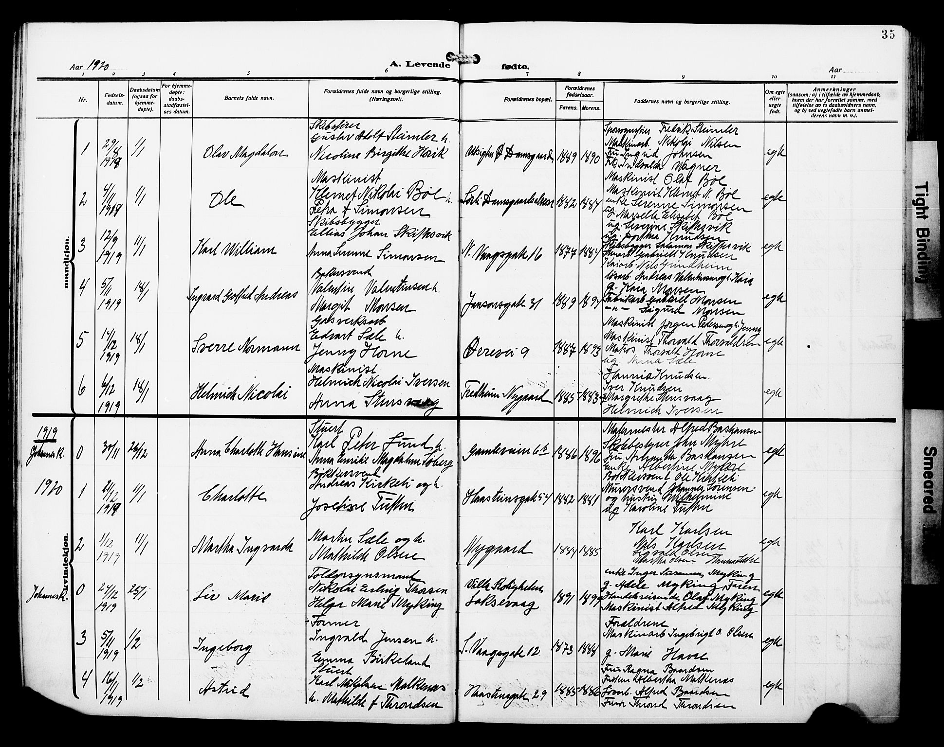 Laksevåg Sokneprestembete, AV/SAB-A-76501/H/Ha/Hab/Haba/L0006: Parish register (copy) no. A 6, 1917-1925, p. 35