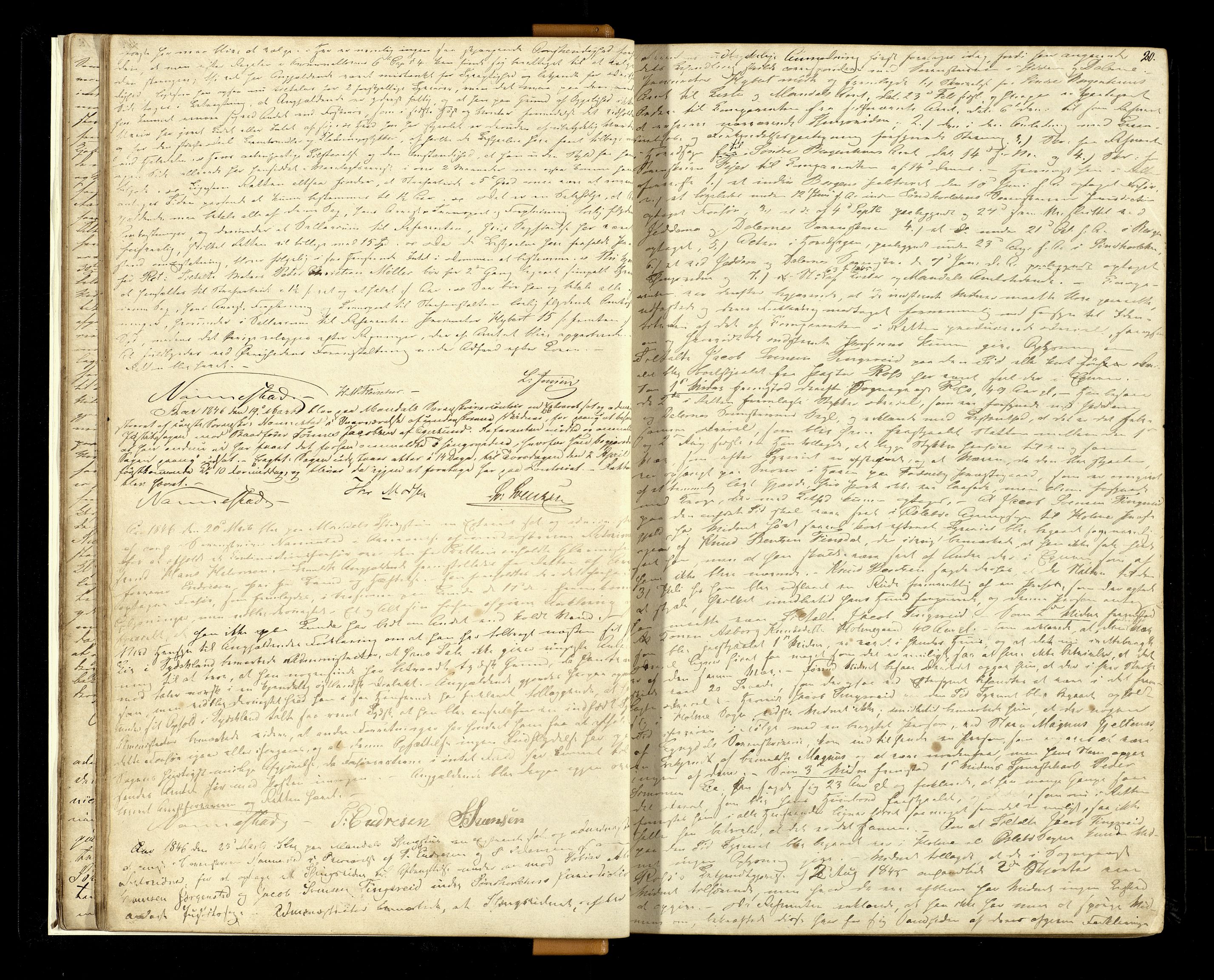Mandal sorenskriveri, AV/SAK-1221-0005/001/F/Fb/L0017: Ekstrarettsprotokoll nr 15, 1845-1854, p. 20