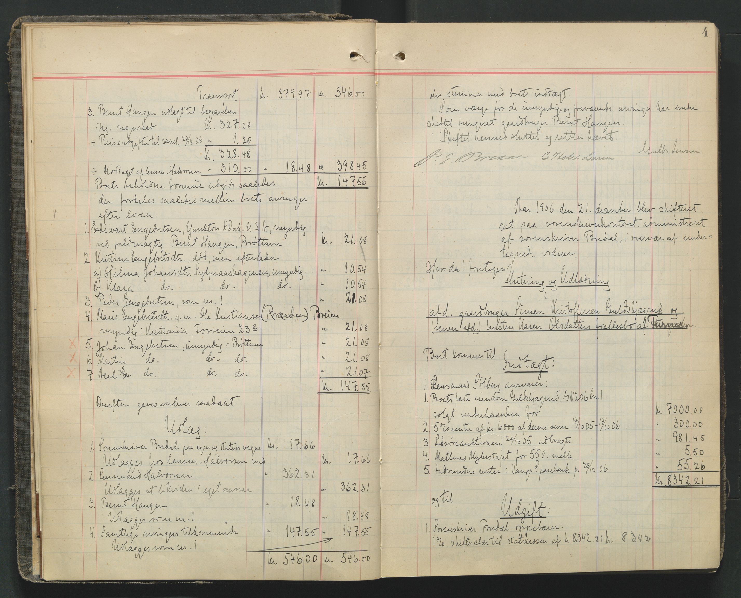 Nord-Hedmark sorenskriveri, AV/SAH-TING-012/J/Jd/L0003: Skifteutlodningsprotokoll, 1906-1914, p. 3b-4a